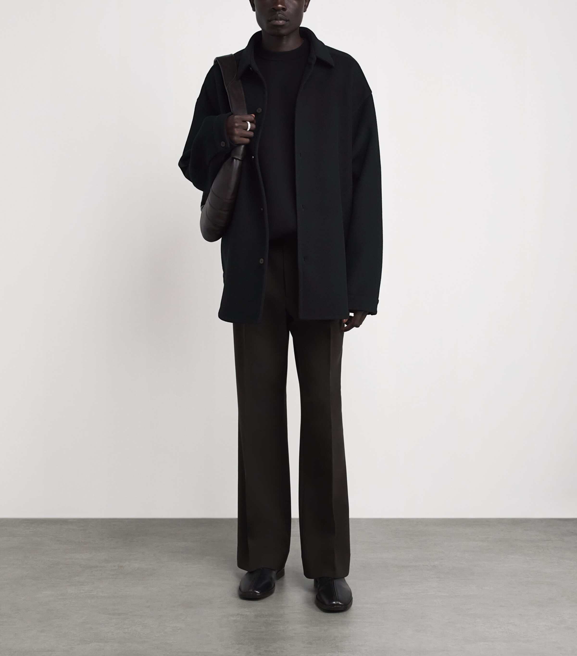 Fear Of God Mens Wool-Cashmere Overshirt Black/ Image 2