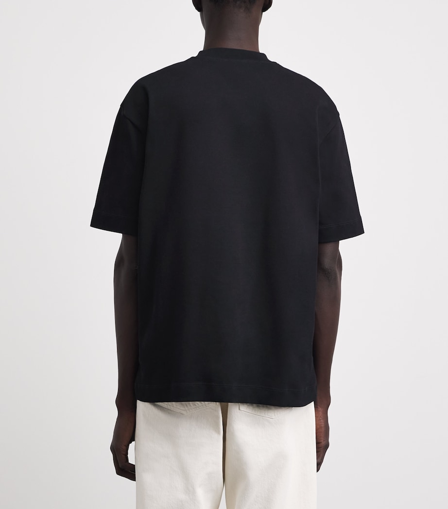Sunspel Mens Supima Cotton Heavyweight T-Shirt Bkaa Black Image 5