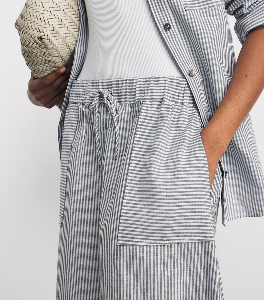 Striped Maxi Skirt 002 SKY BLUE Image 3