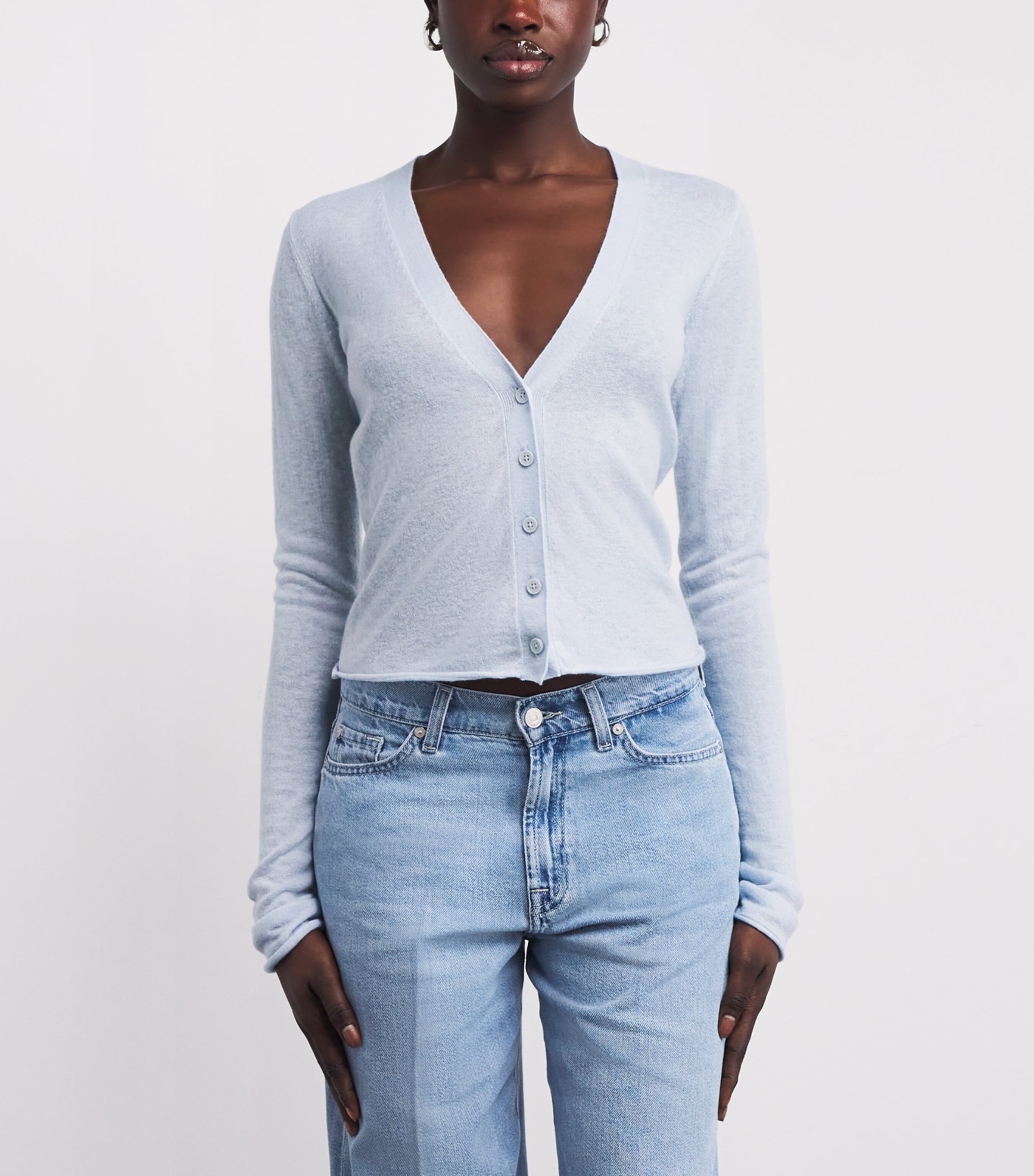 Cashmere Sheer Cardigan PEARL Image 3