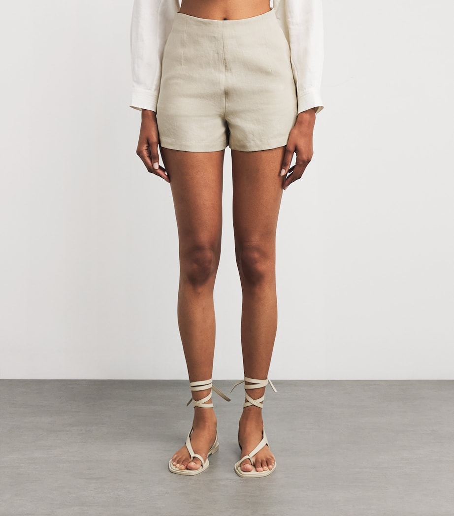 Linen Tailored Ezbet Shorts BEIGE Image 3