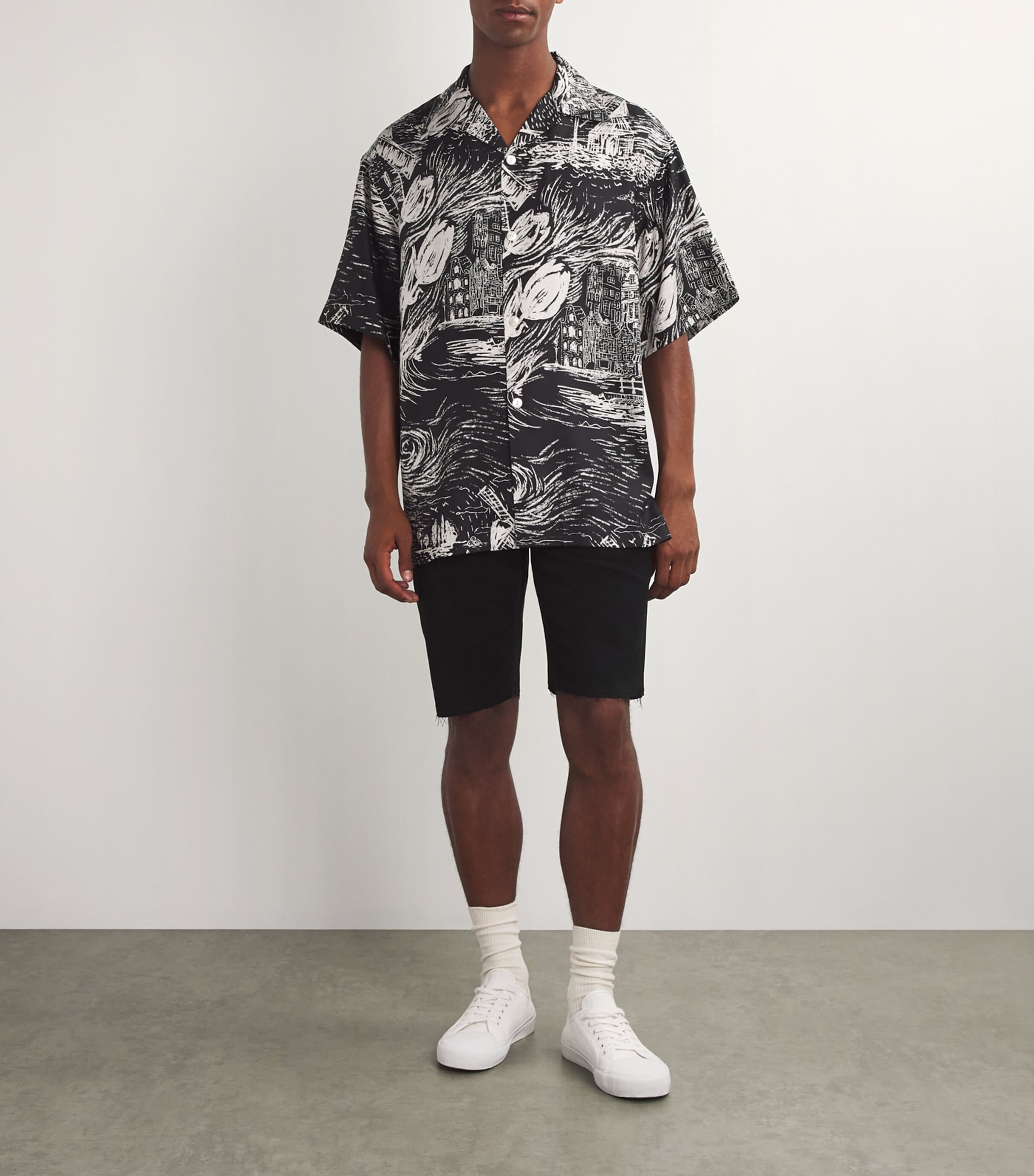 PAIGE Mens Federal Shorts Black Shadow Image 2