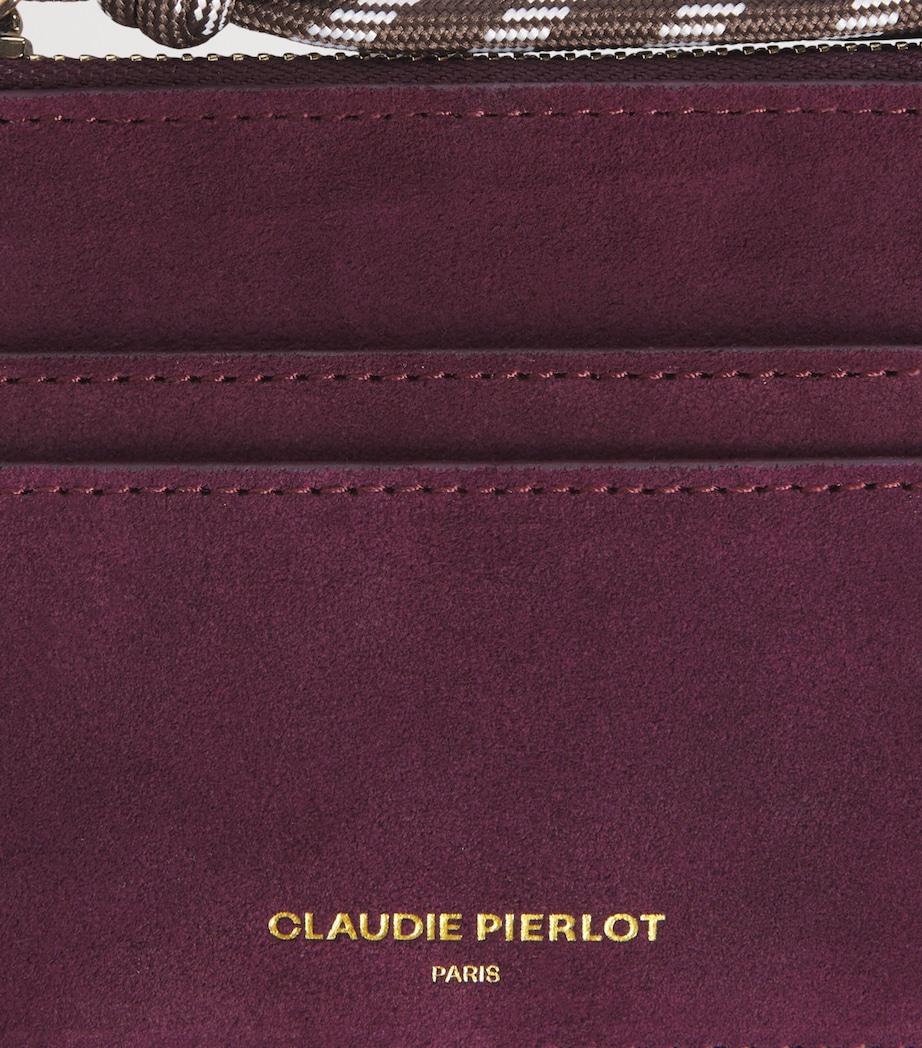 Claudie Pierlot Suede Card Holder Burgundy Image 3