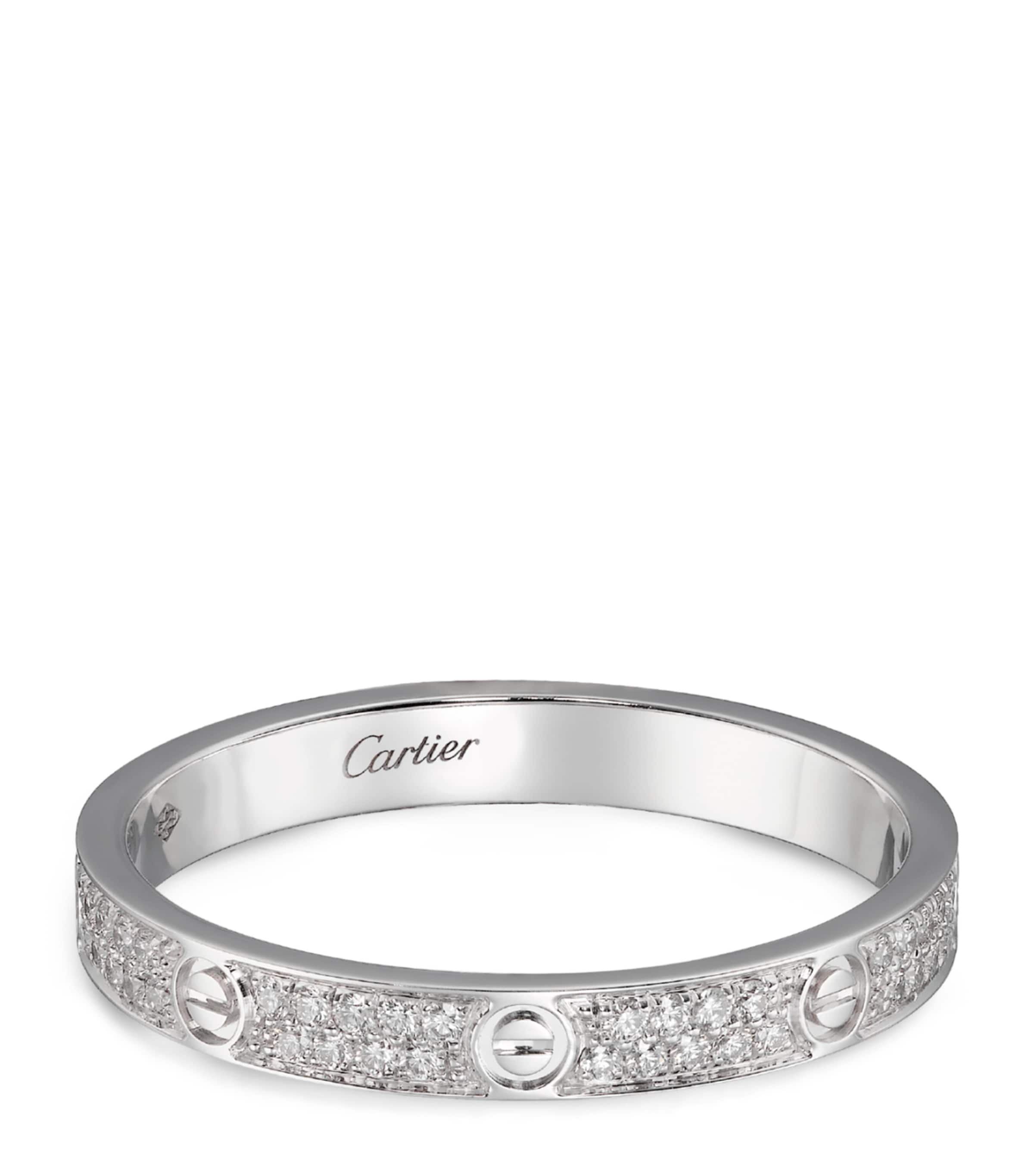 White Gold and Diamond LOVE Ring WHITE GOLD Image 2