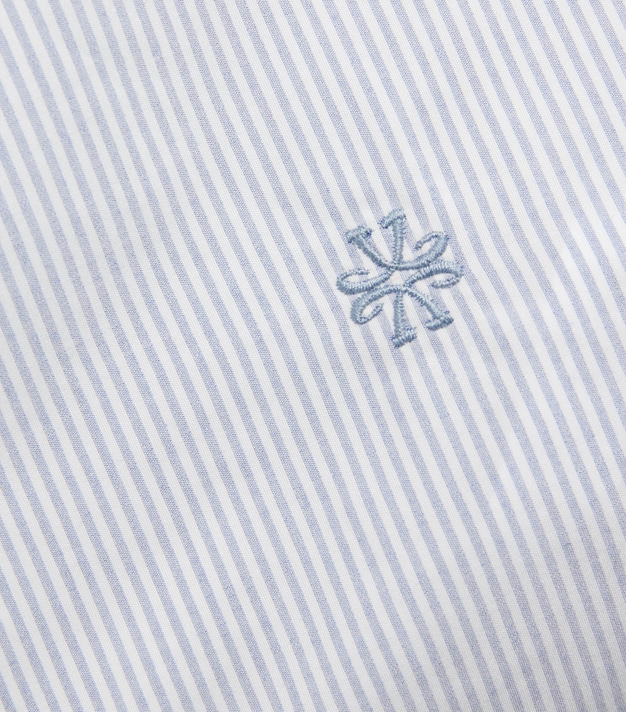 Cotton Stripe Monogram Shirt 0671R BLUE RIGA Image 5