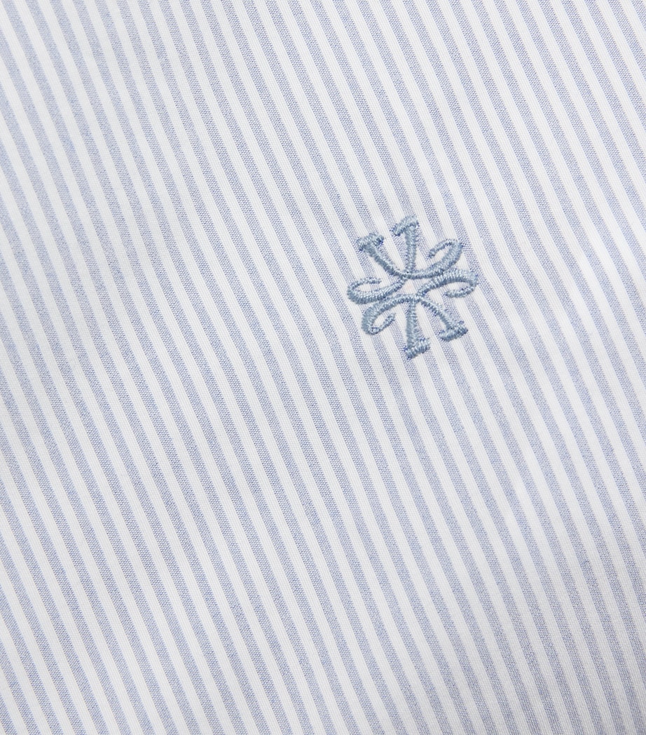 Cotton Stripe Monogram Shirt 0671R BLUE RIGA Image 5