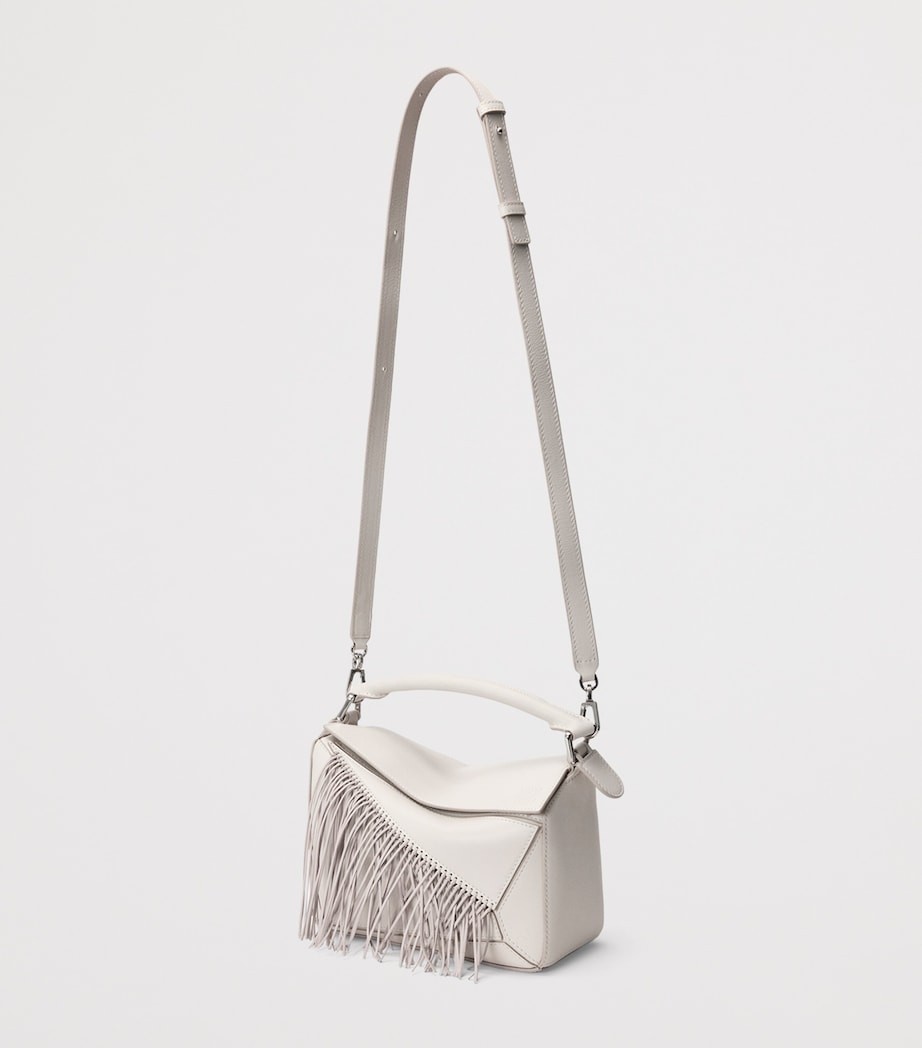 Small Fringed Puzzle Bag SOFT WHITE Image 7