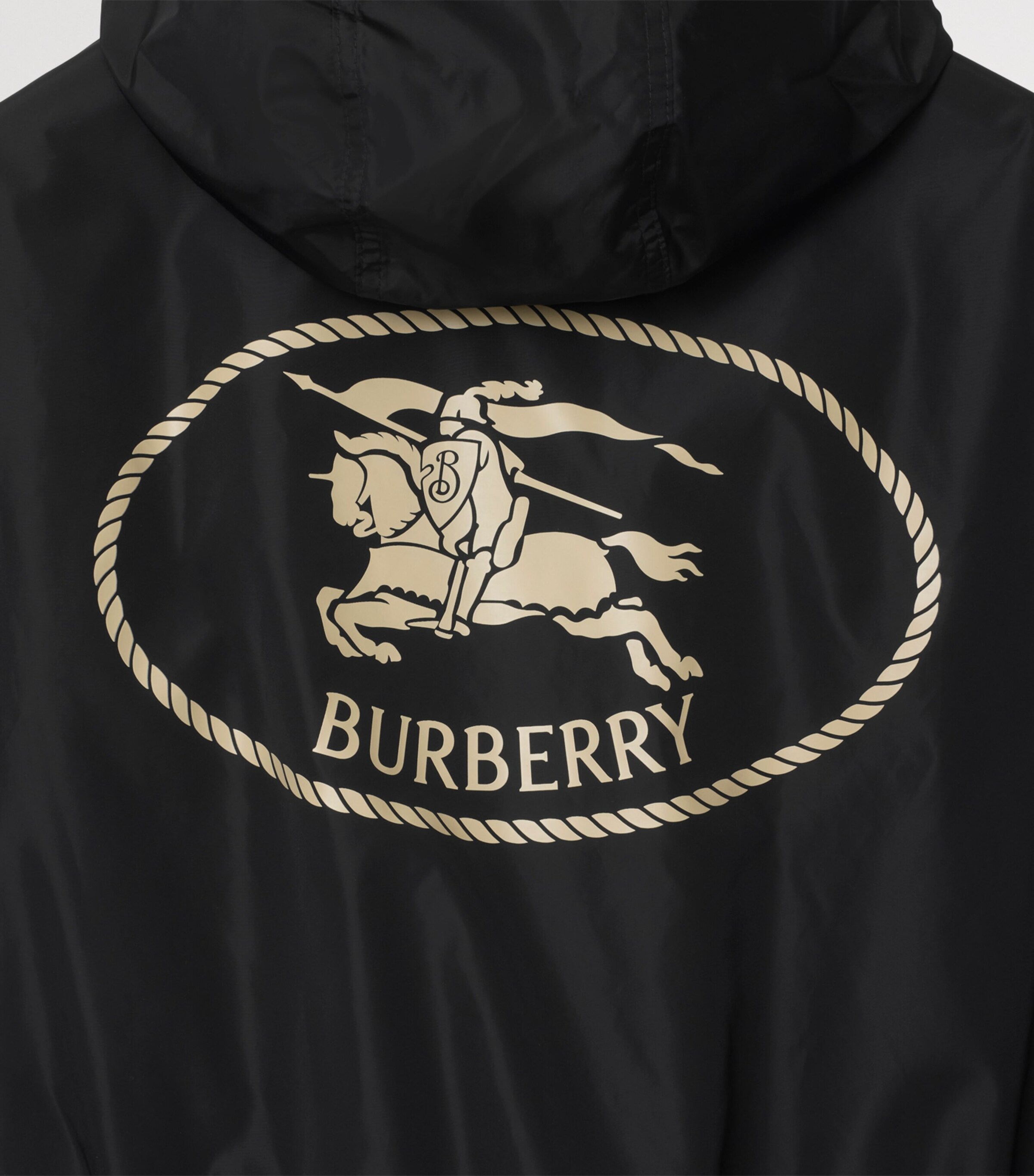 Burberry Womens Nylon Knight Stamp Jacket Black Image 5