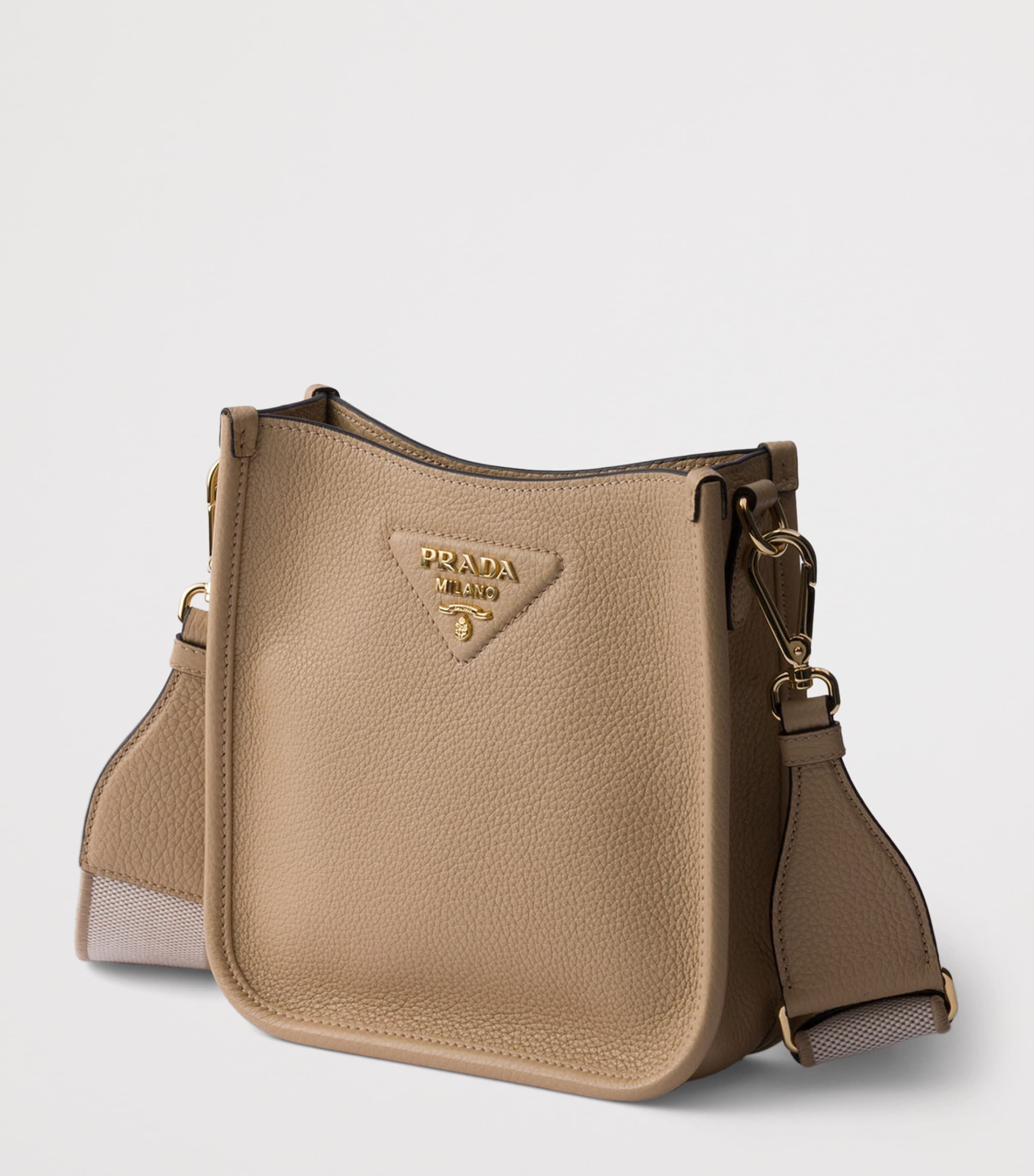 Prada Mini Leather Shoulder Bag Neutral Image 2
