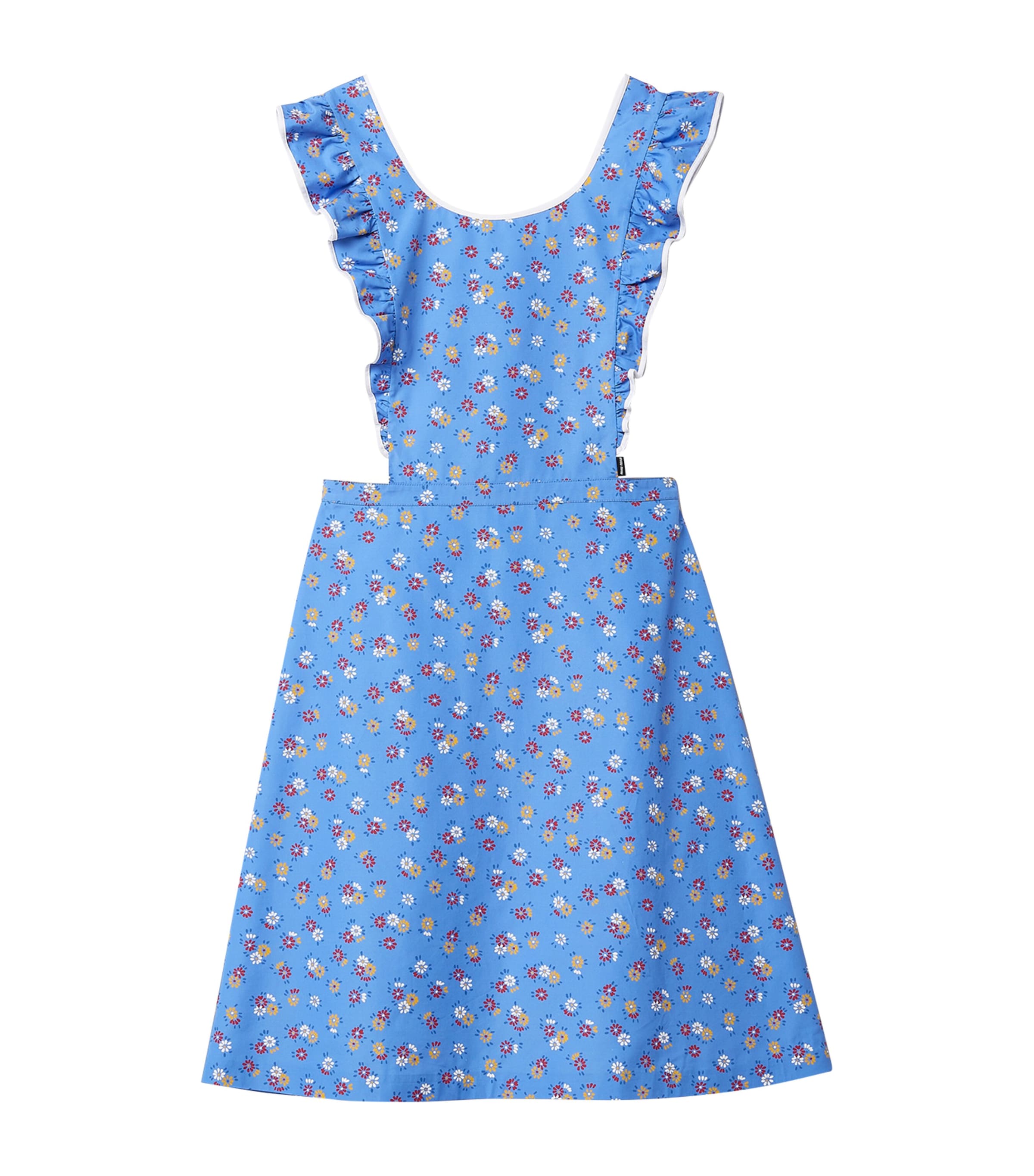 Miu Miu Womens Cotton Floral Pinafore Midi Dress Image 1
