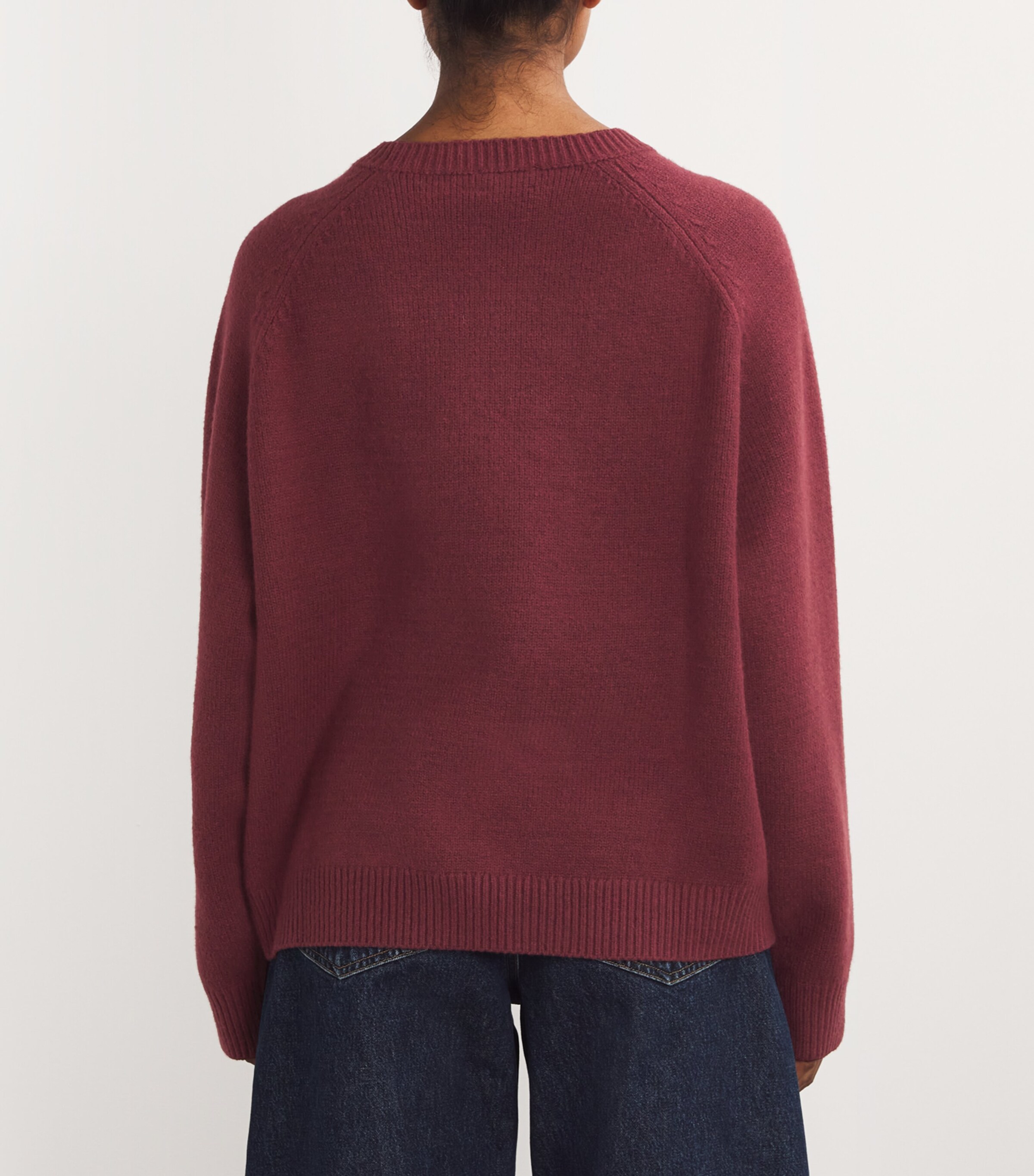 Adanola Womens Knitted Oversized ADA Sweatshirt Brgndy/gry Melang Image 4