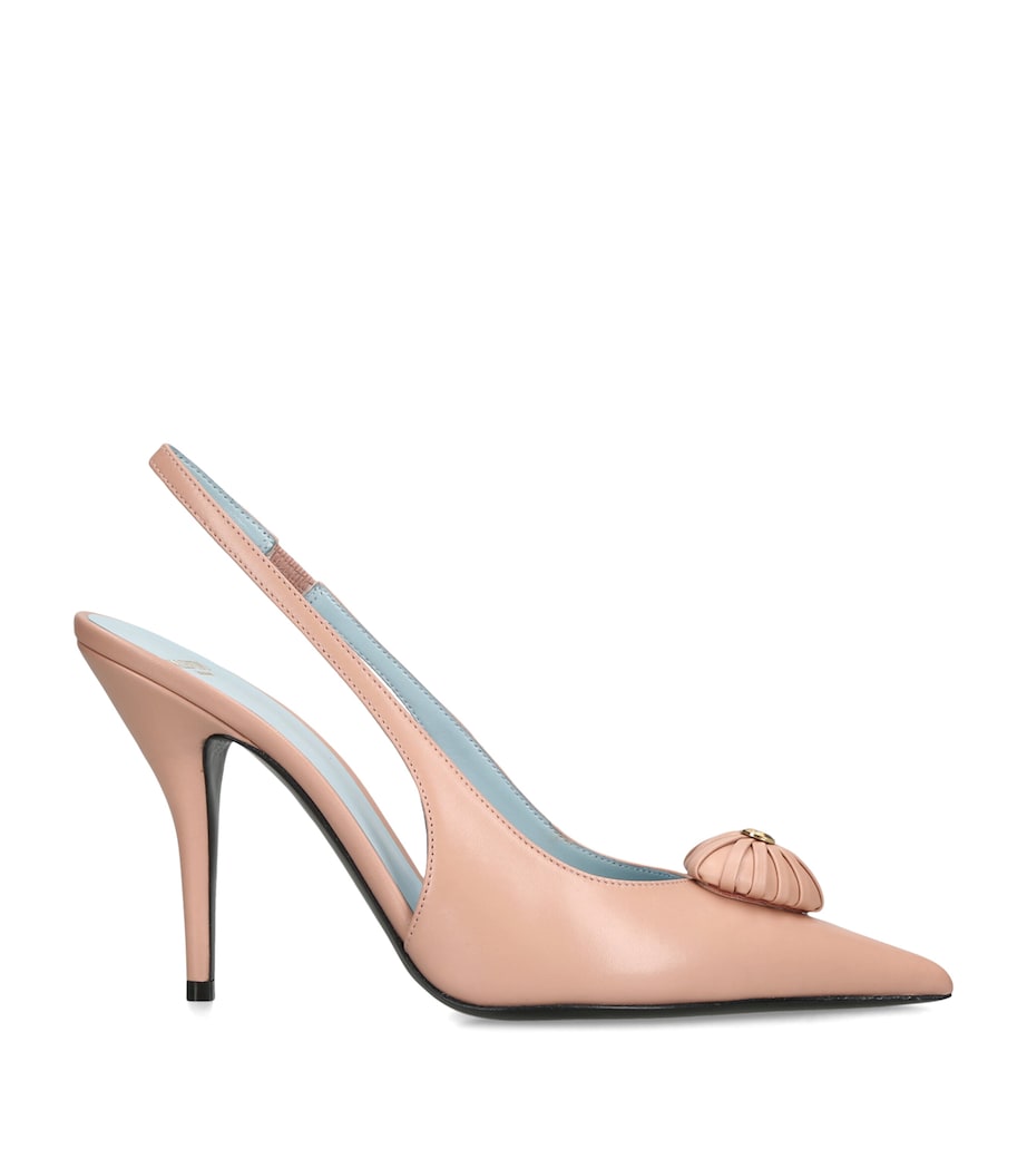 Valentino Garavani Leather Coeur Royal Slingback Pumps 100 Pink Image 1