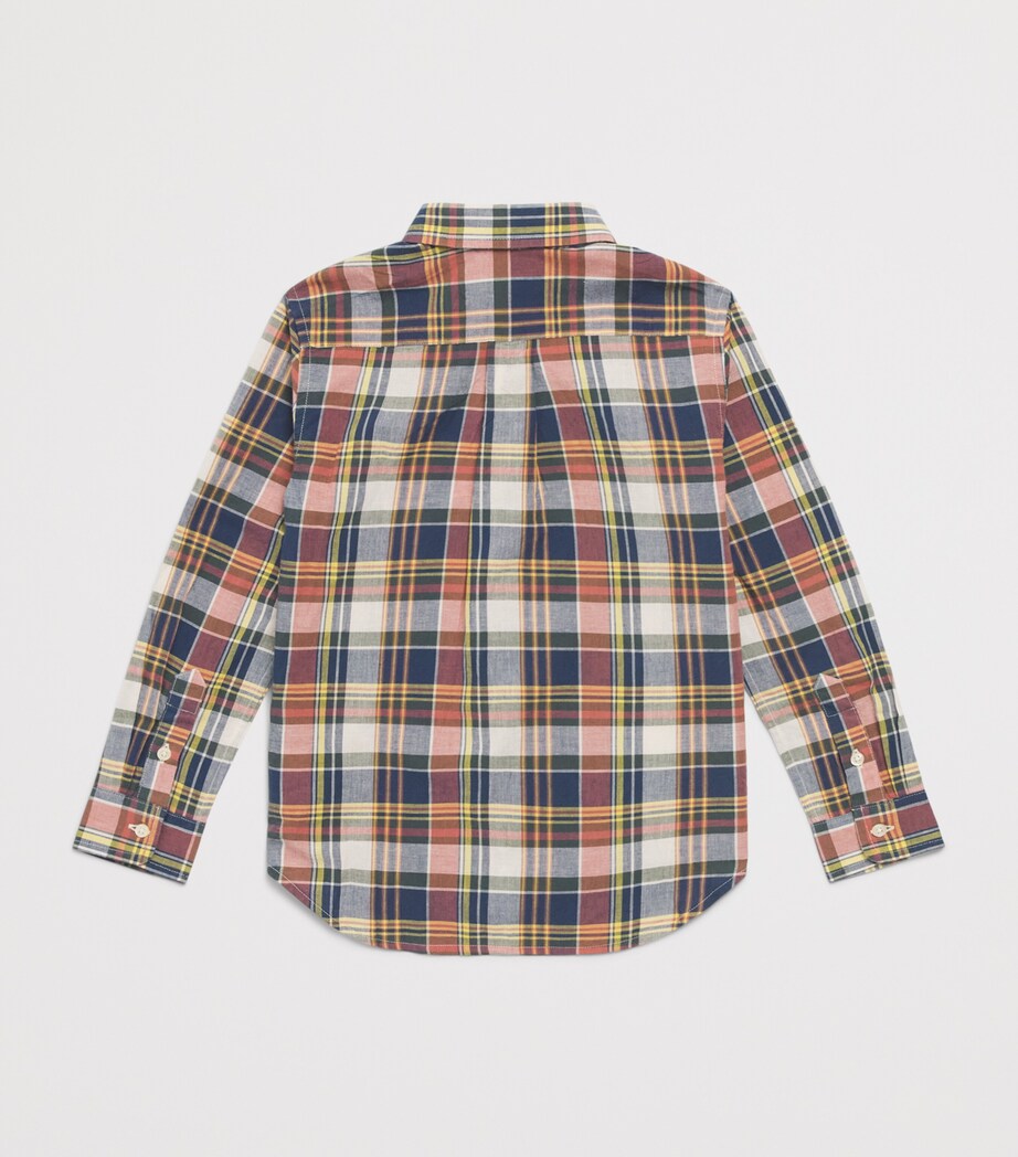Ralph Lauren Kids Cotton Check Polo Pony Shirt (2-7 Years) Nvy Yell Mlti Image 2