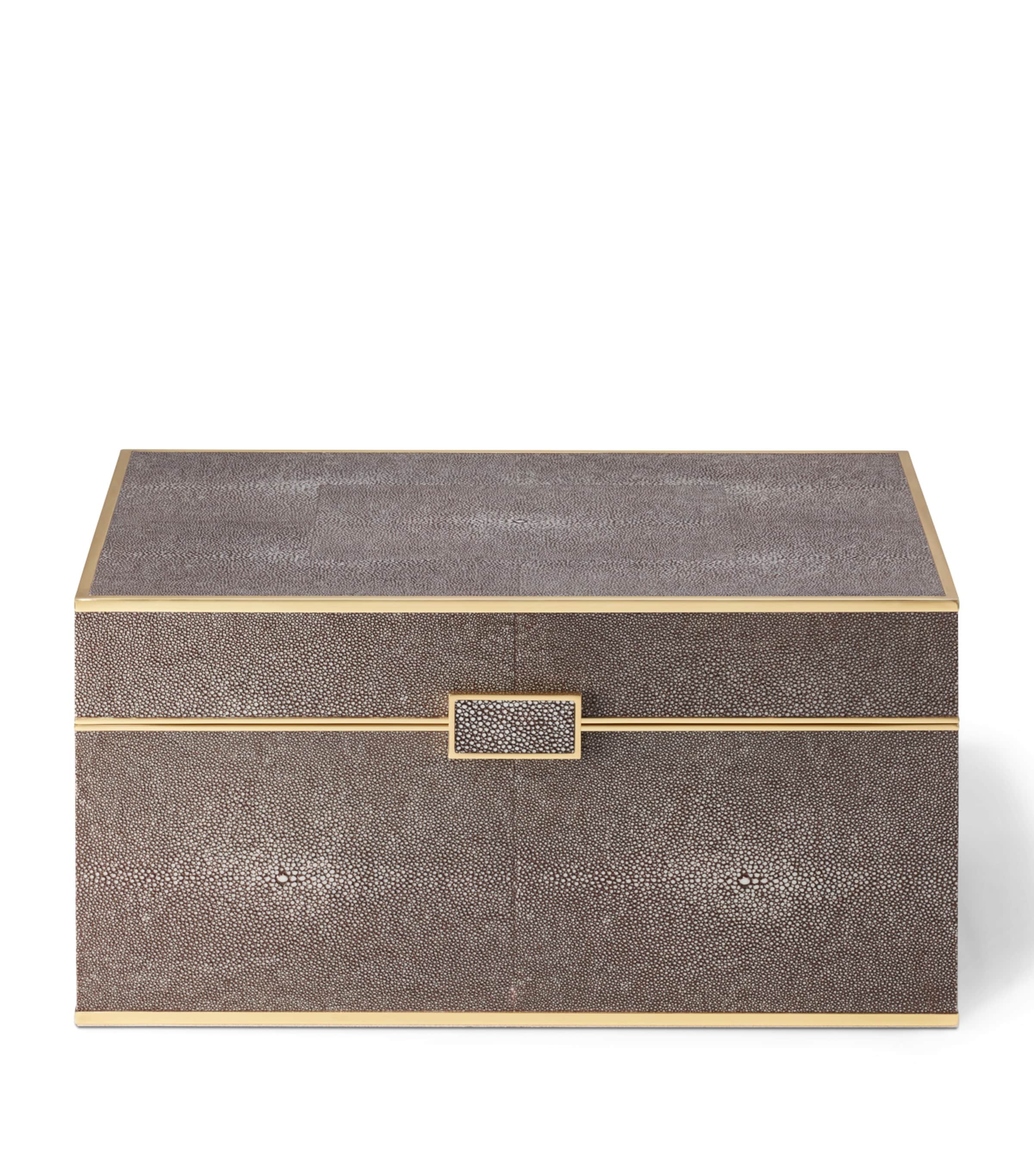 Aerin Shagreen Classic Bar Set Chocolate Image 1