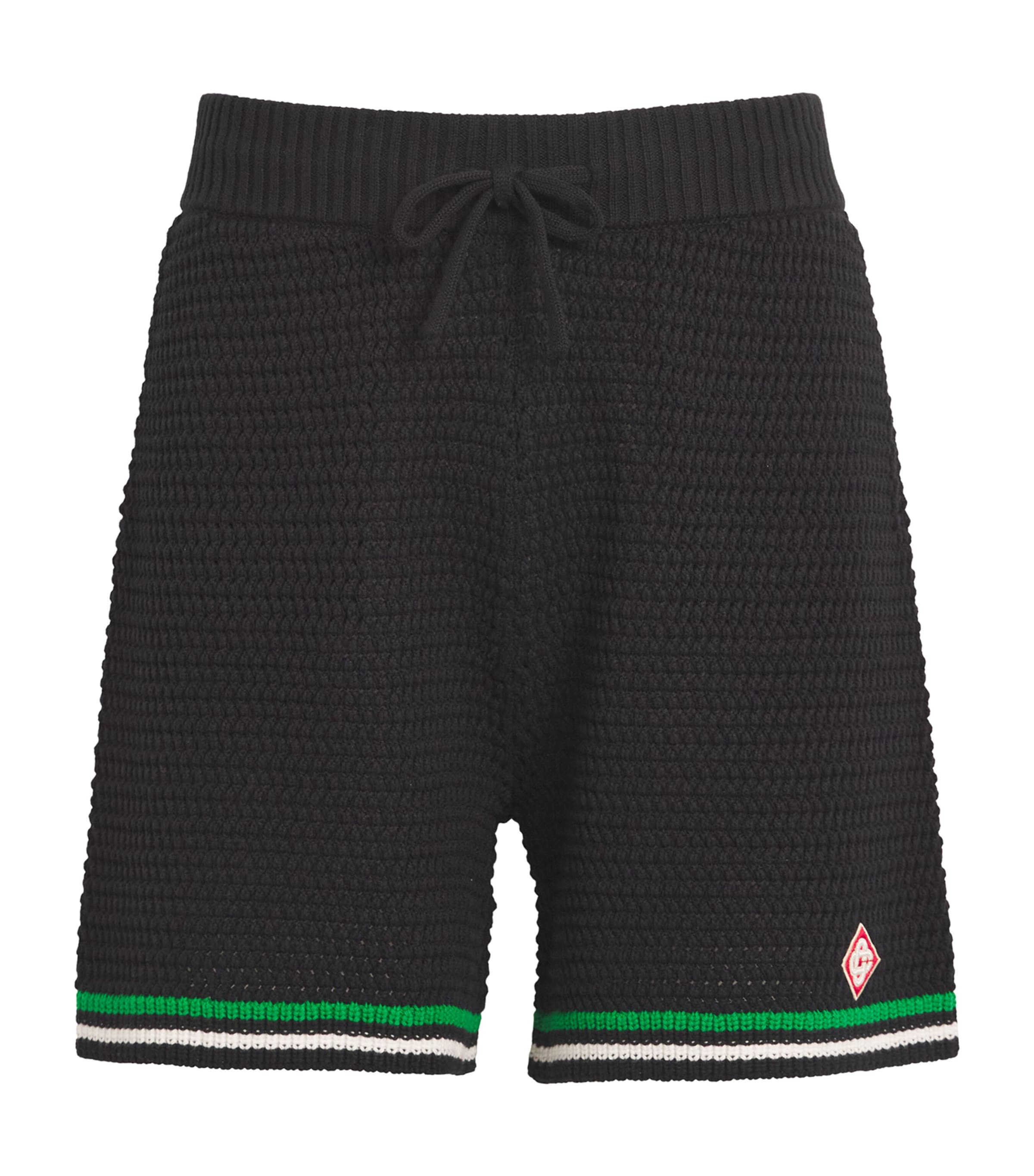 Casablanca Crochet Tennis Shorts In Black