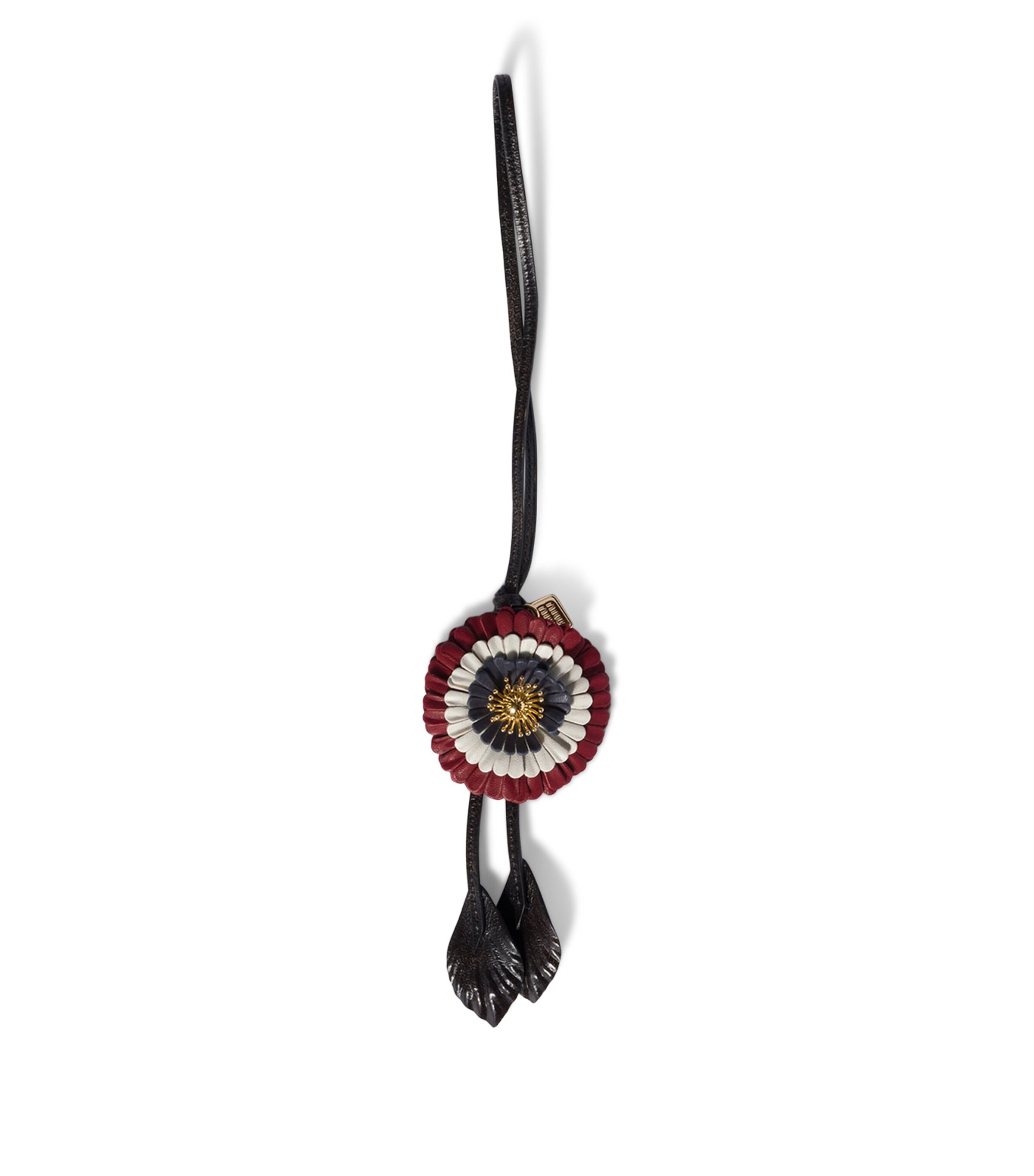 Miu Miu Leather Floral Bag Charm Image 1