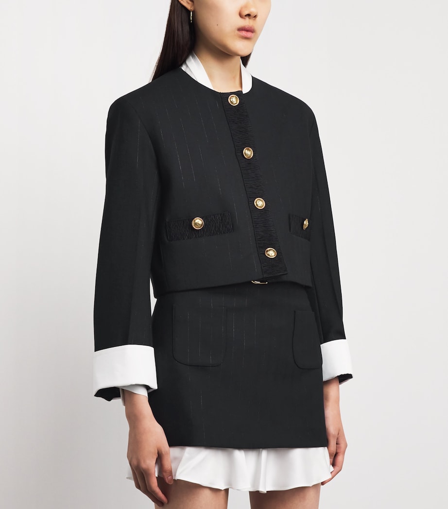 Sandro Paris Womens Cropped Tailored Jacket Black Image 4