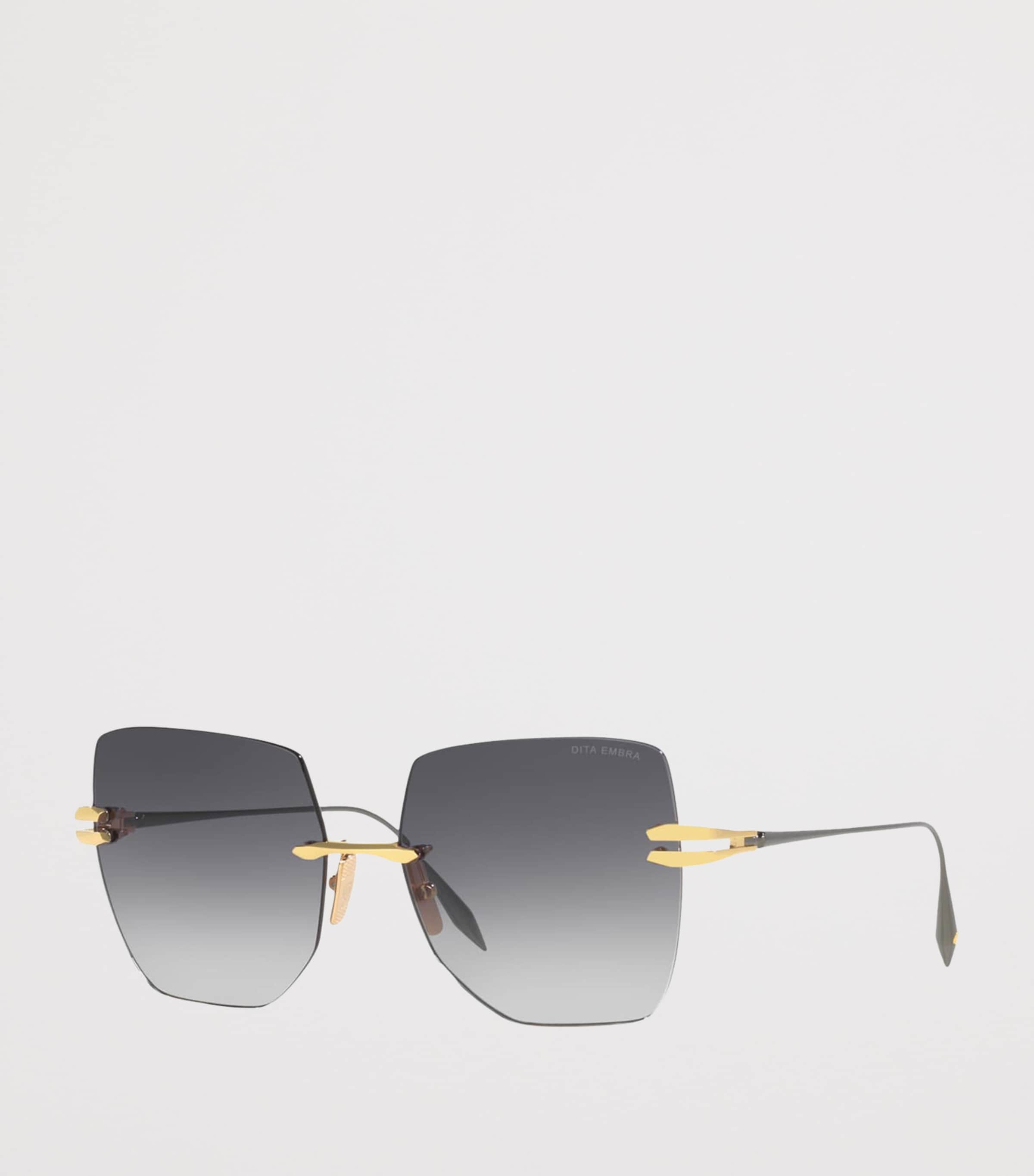 DITA Rimless Square Embra Sunglasses Gold Image 2