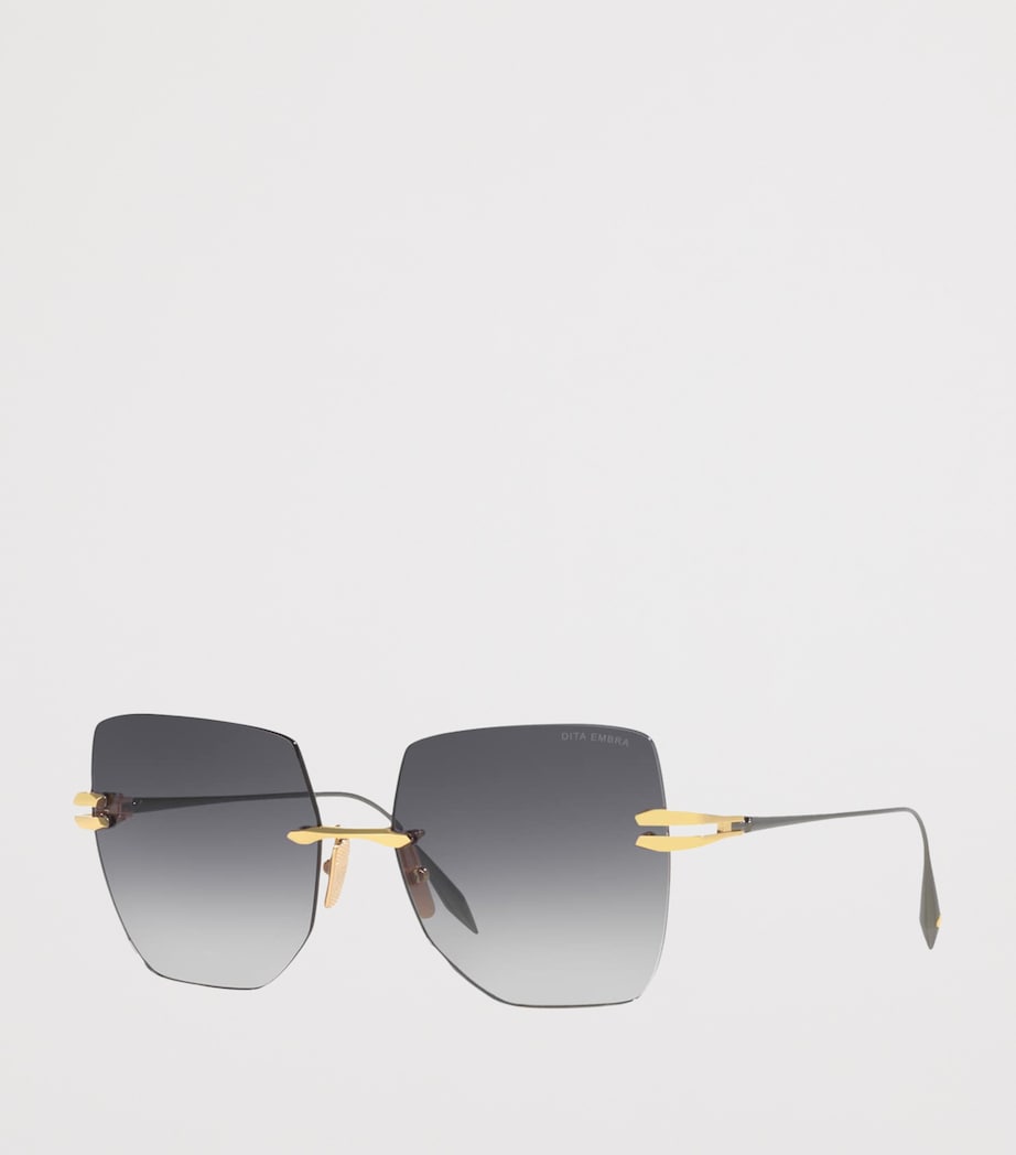 DITA Rimless Square Embra Sunglasses Gold Image 2