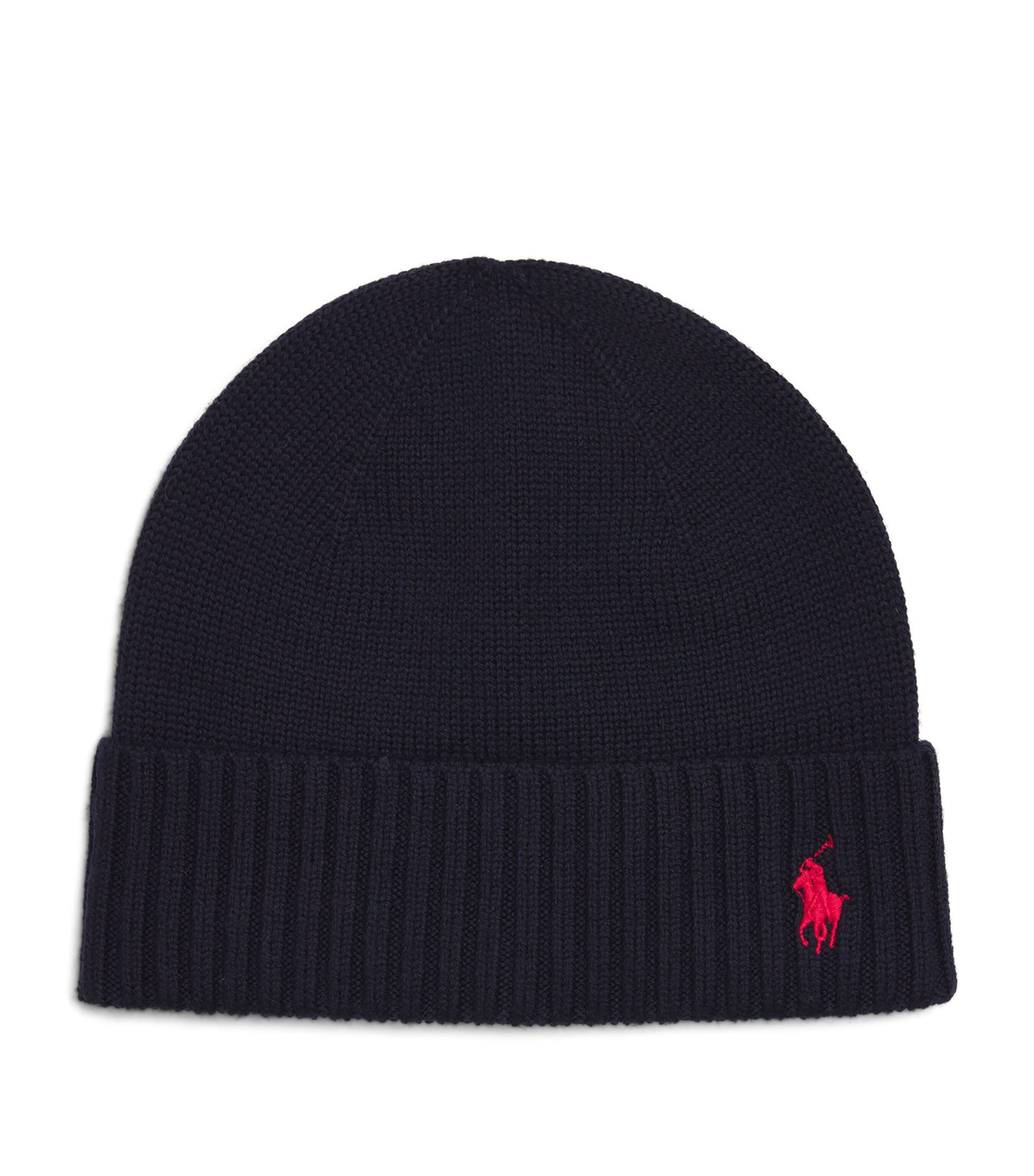 Shop Ralph Lauren Wool Polo Pony Beanie In Navy