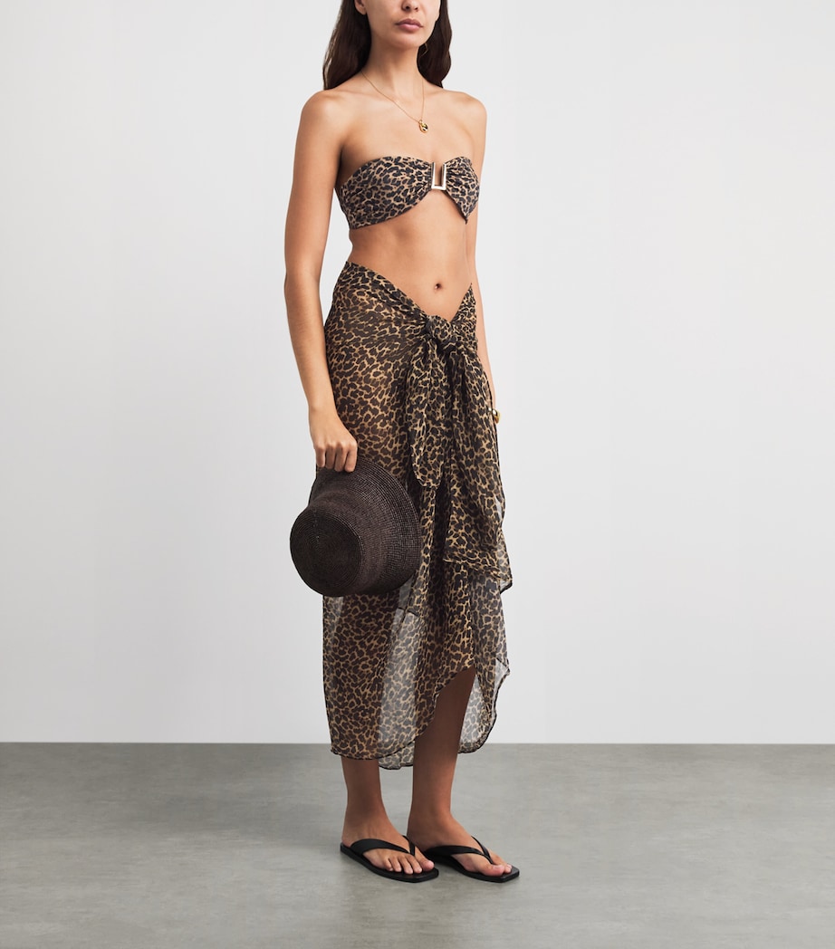 AWAY THAT DAY Womens Leopard Print Santorini Sarong Leopard Print Image 2