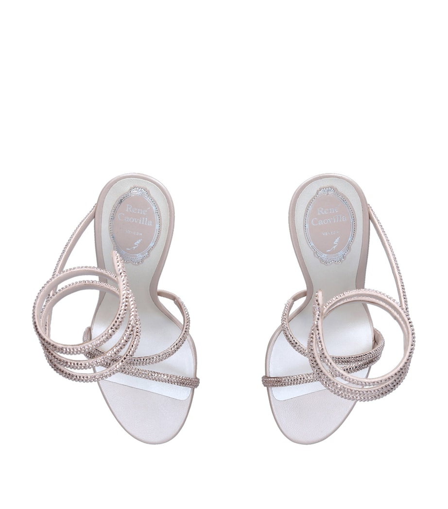 René Caovilla Leather Margot Platform Sandals 120 Blush Image 3