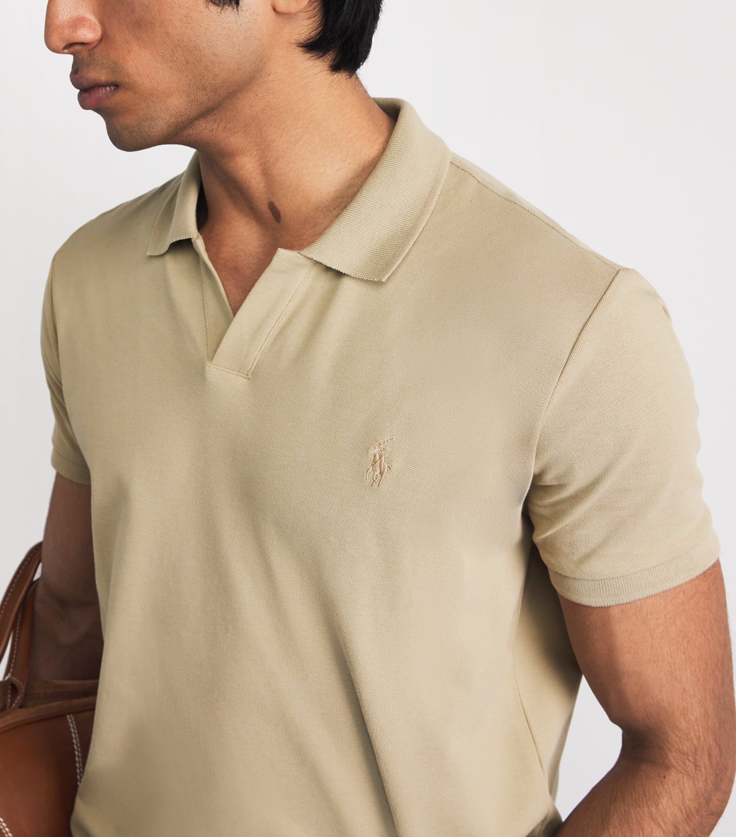 Polo Ralph Lauren Mens Stretch-Cotton Custom-Fit Polo Shirt Coastal Image 3
