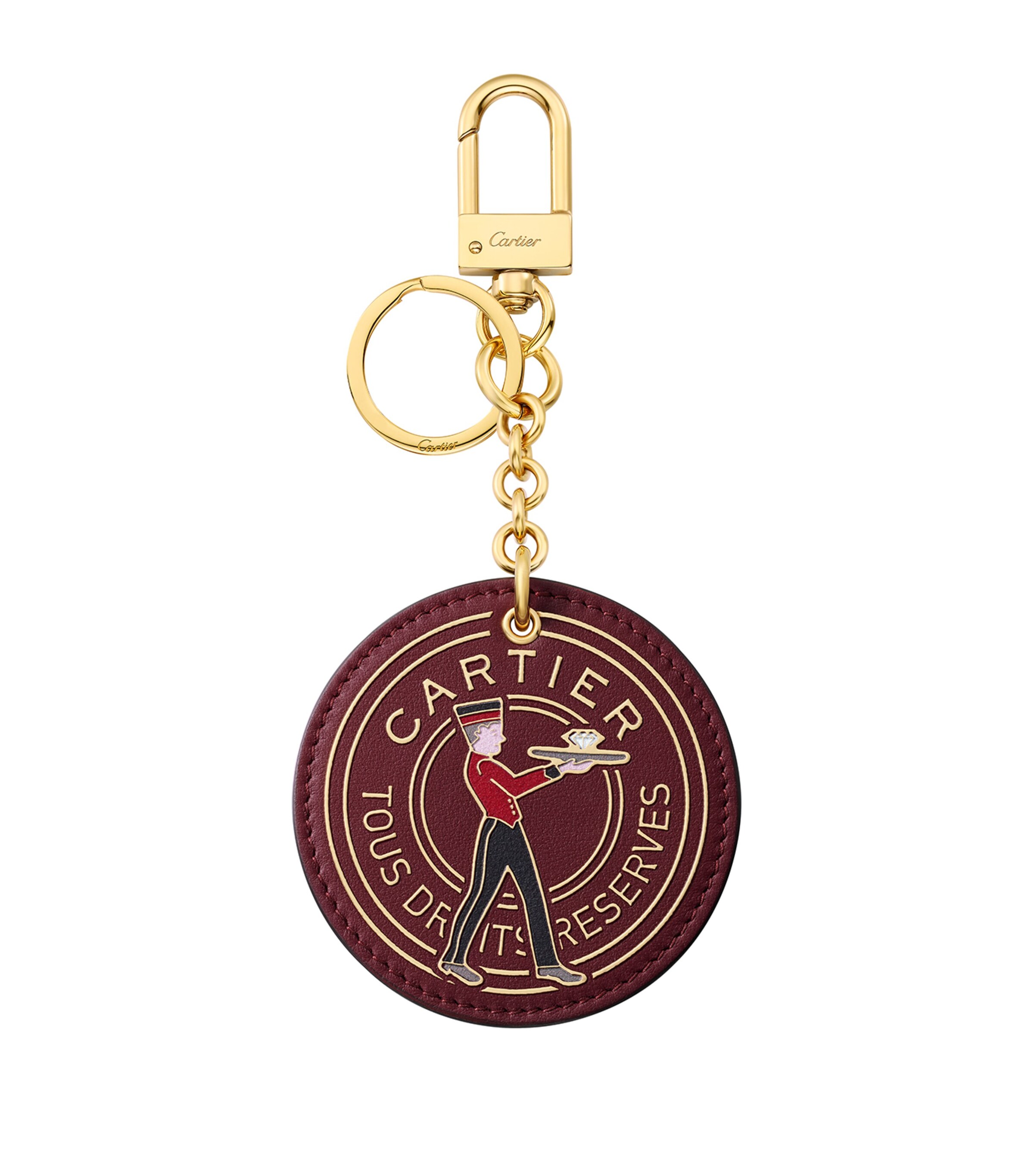 Cartier Burgundy Leather Characters Keyring | Harrods PL