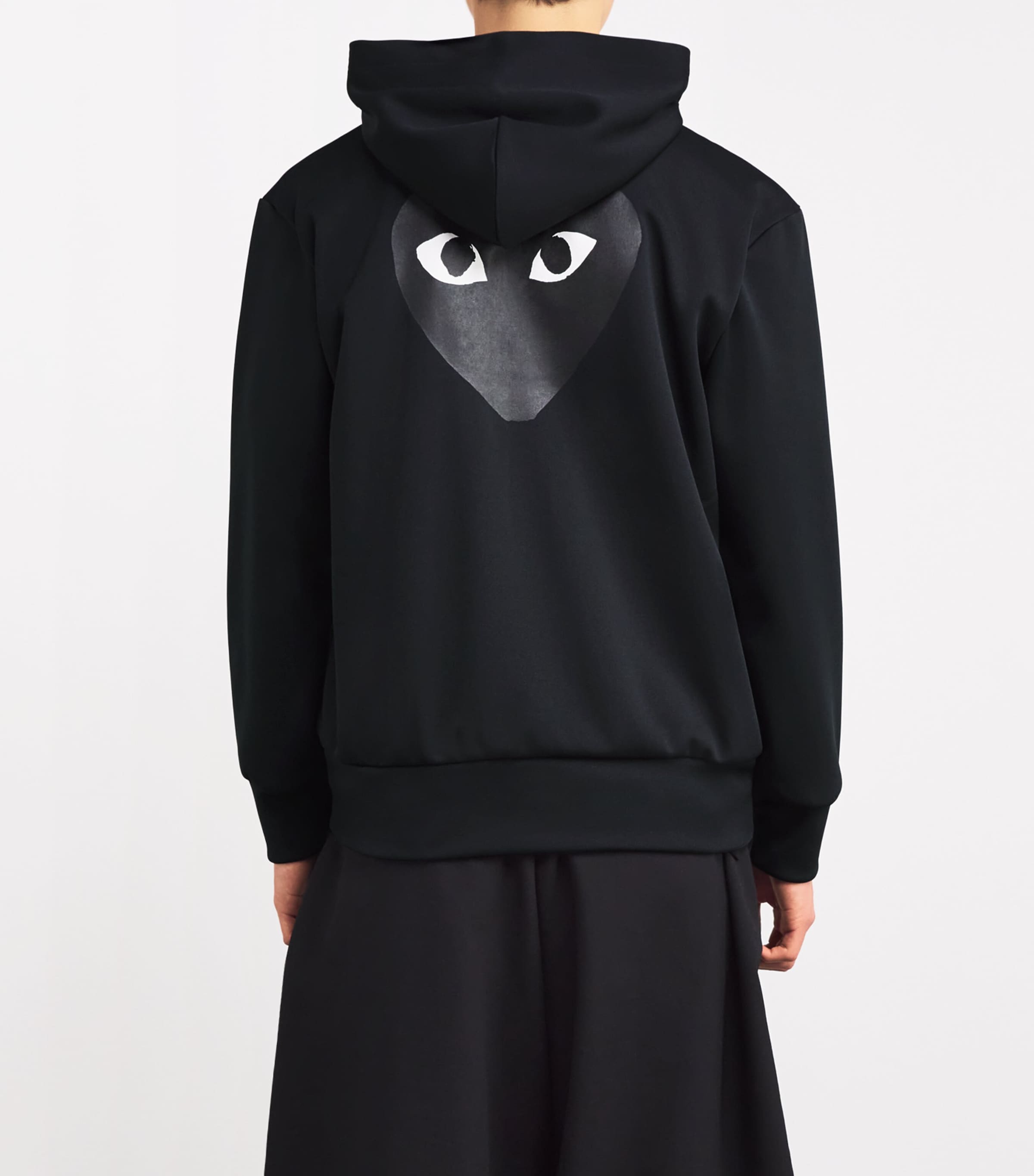 Comme Des Garçons Play Black Zip-Up Heart Hoodie Harrods UK