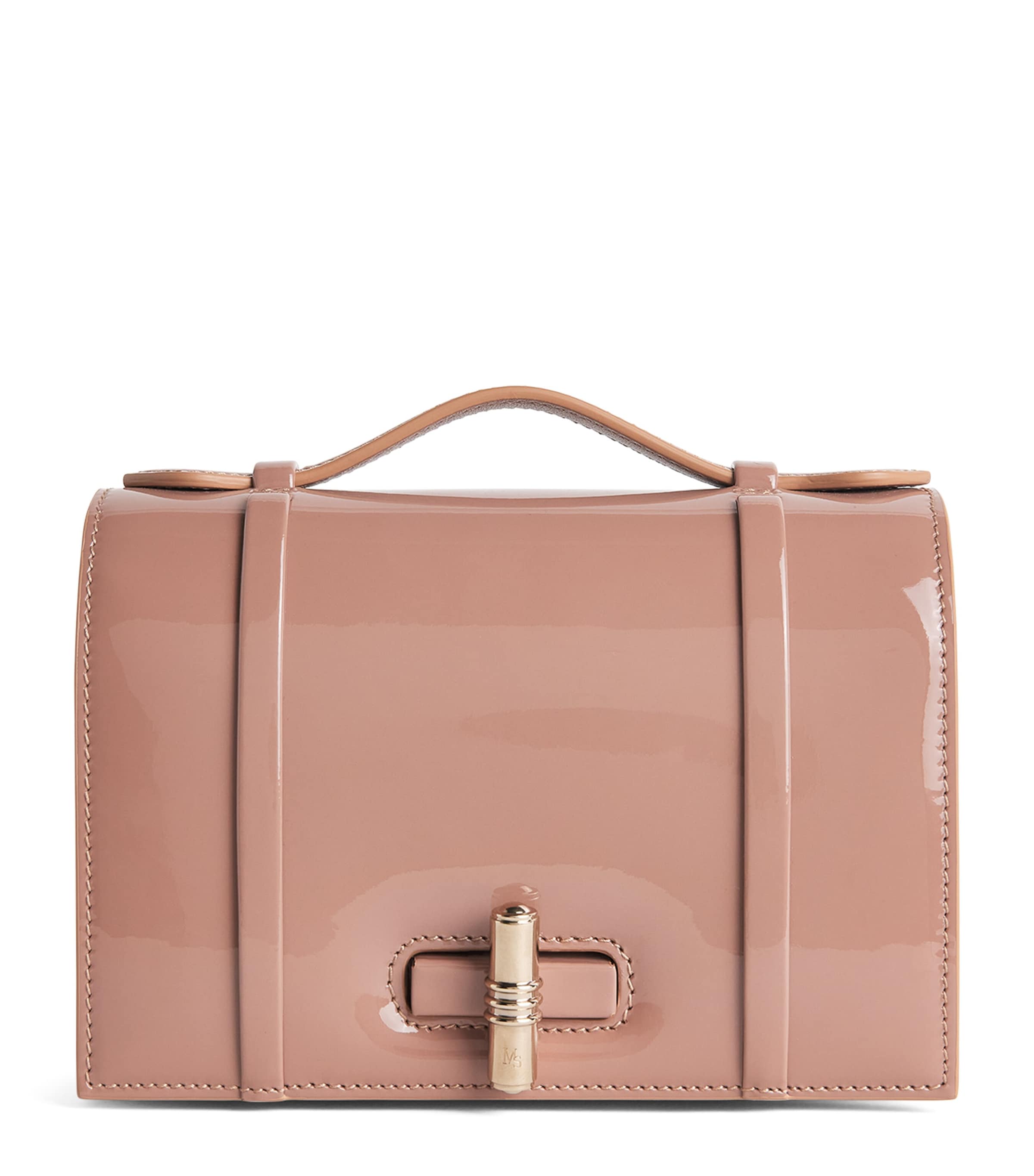 Malone Souliers Small Patent Leather May Top-Handle Bag Dove Image 1