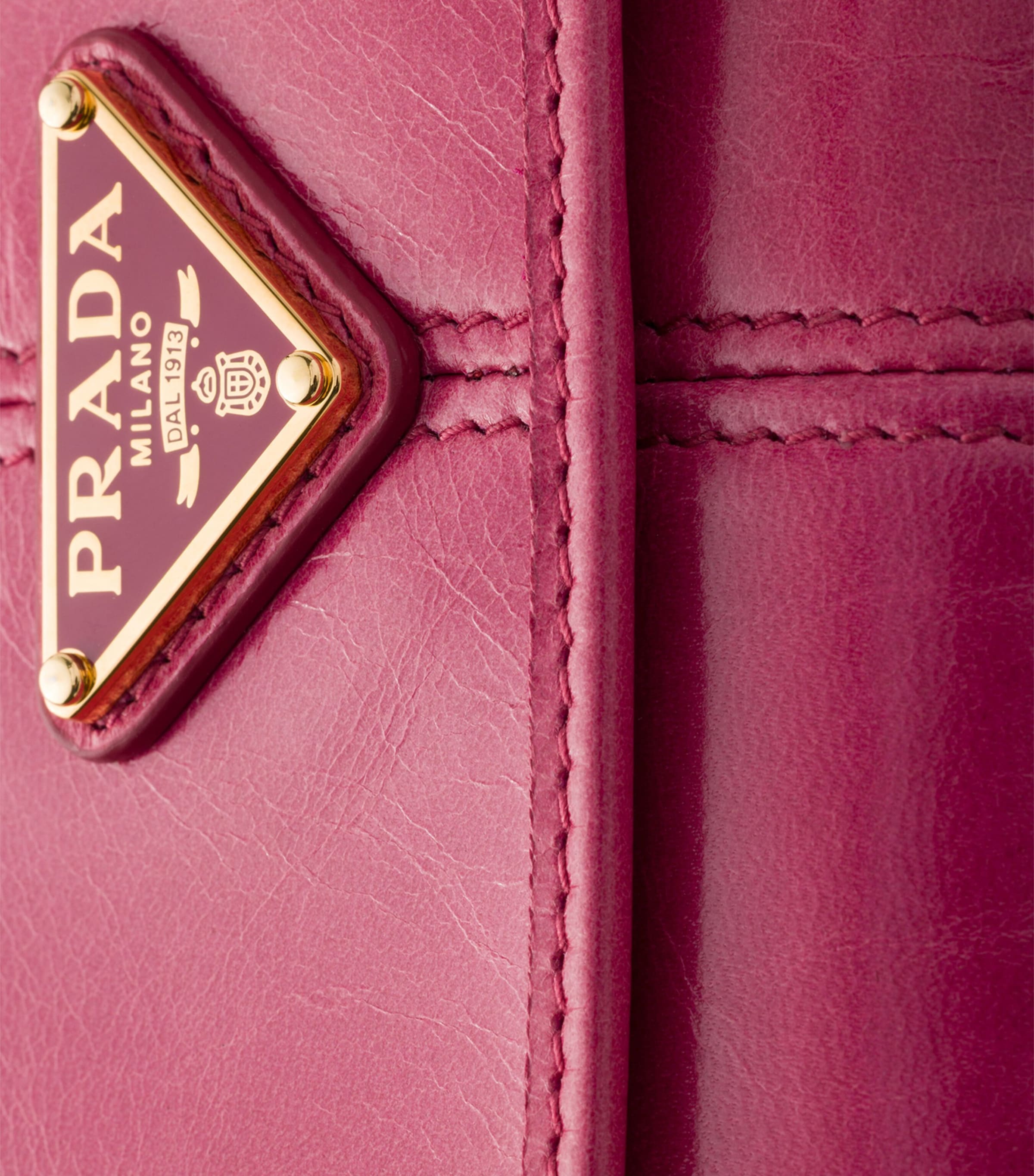 Prada Leather Wallet with Shoulder Strap Pink Image 6