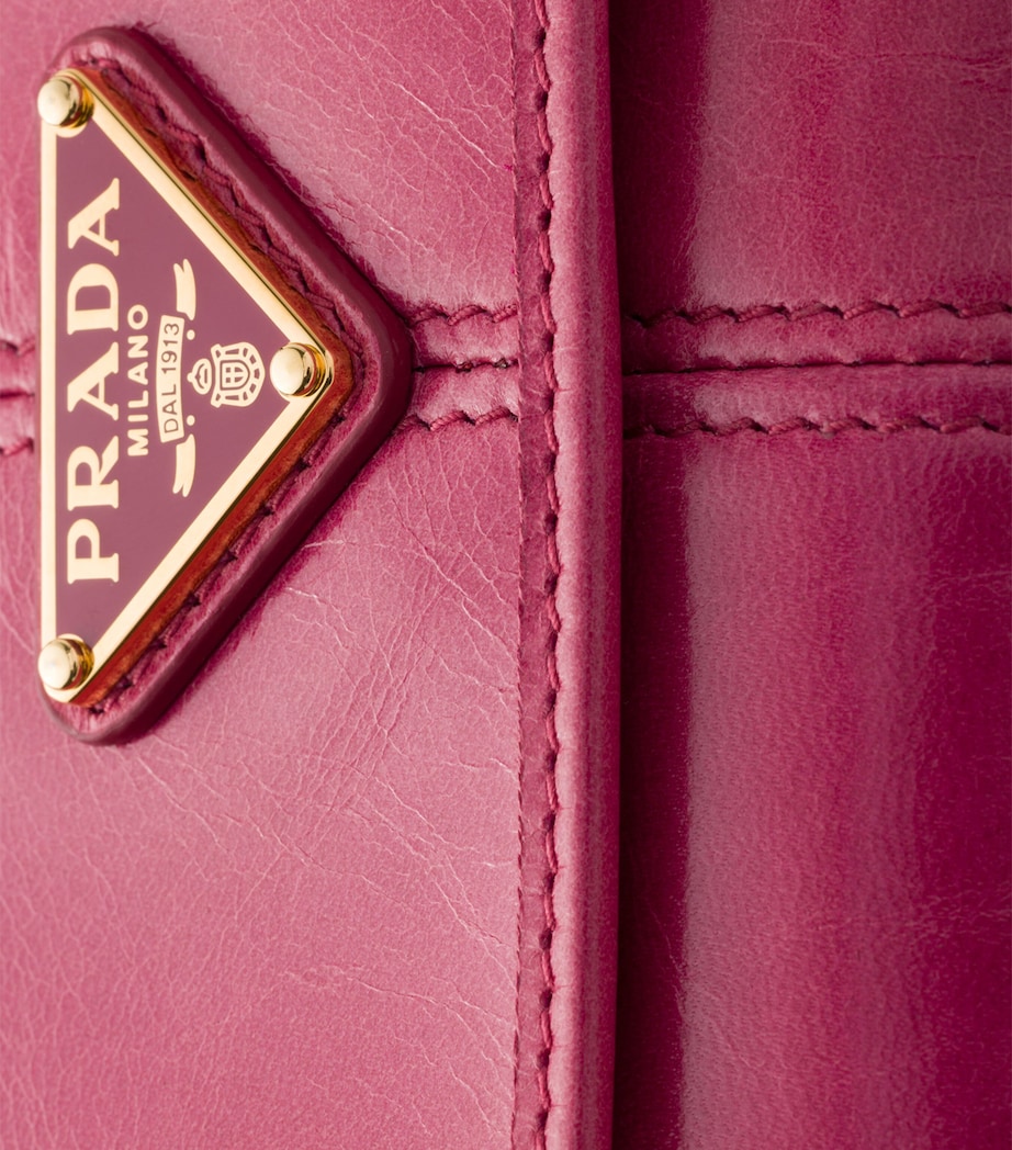 Prada Leather Wallet with Shoulder Strap Pink Image 6