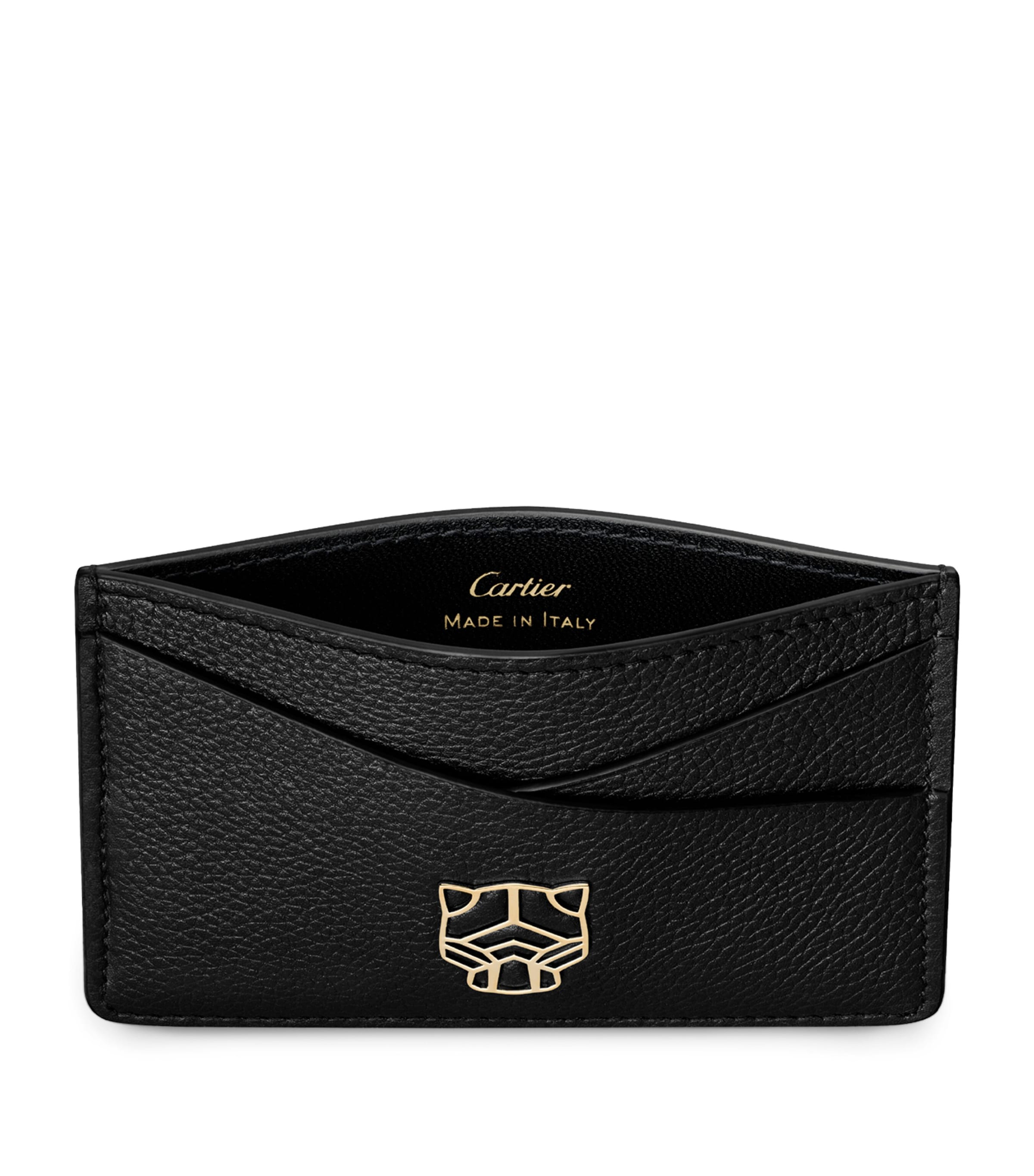 Leather Panthère de Cartier Card Holder BLACK Image 7