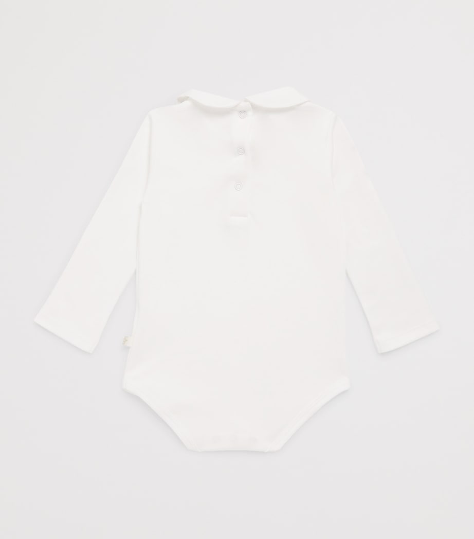 Marie-Chantal Embroidered Pima Cotton Bodysuit (0-12 Months) Pink Image 2
