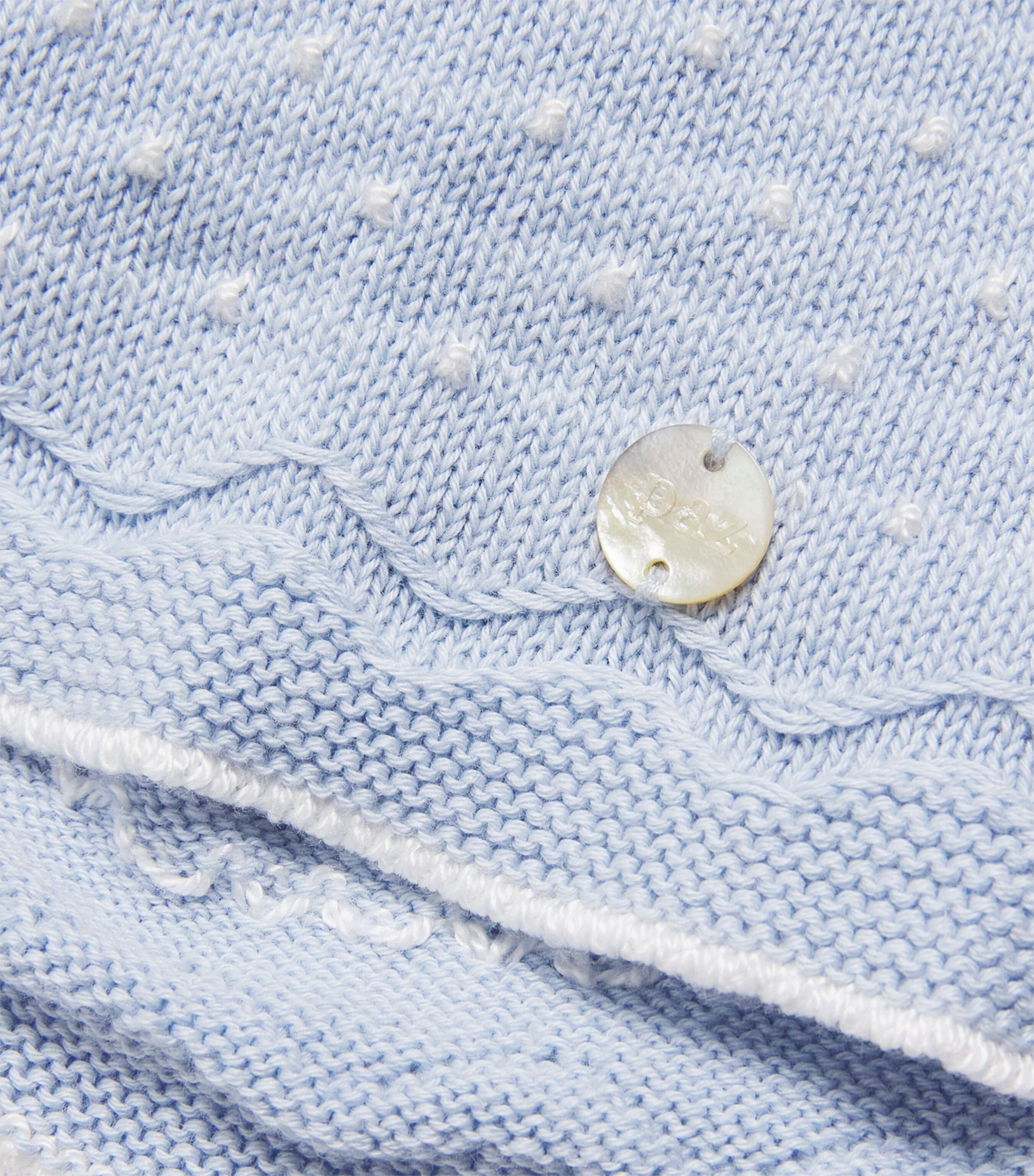 Cotton Knitted Bonnet 80160 H82 SKY BL/CRM Image 3