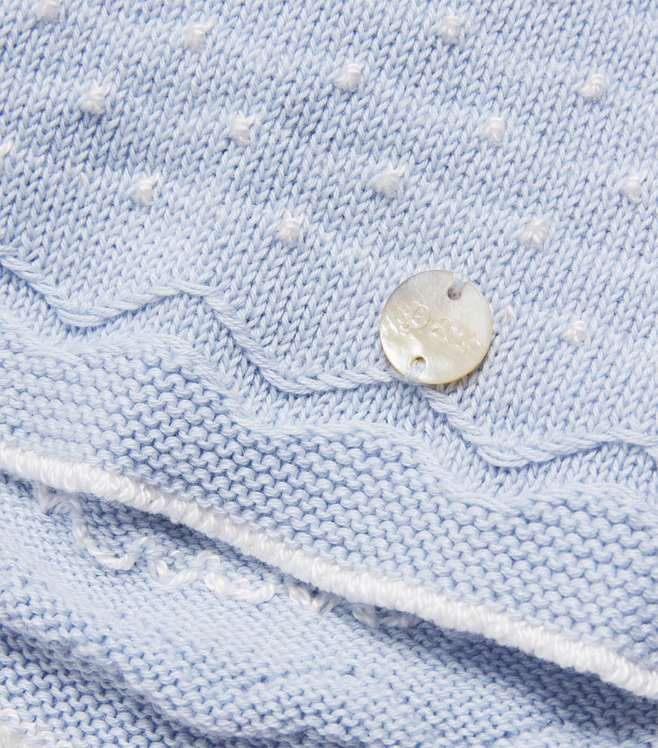 Cotton Knitted Bonnet 80160 H82 SKY BL/CRM Image 3