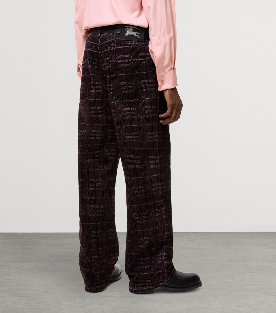 Burberry Mens Check Loose Jeans Plum Purple Ip Check Image 3