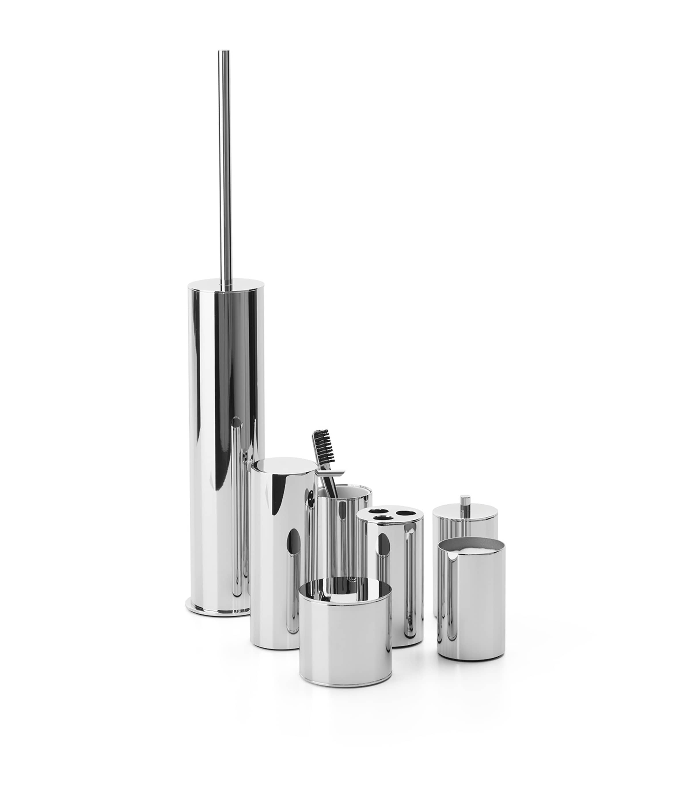 Chrome Round Toilet Brush CHROME Image 2