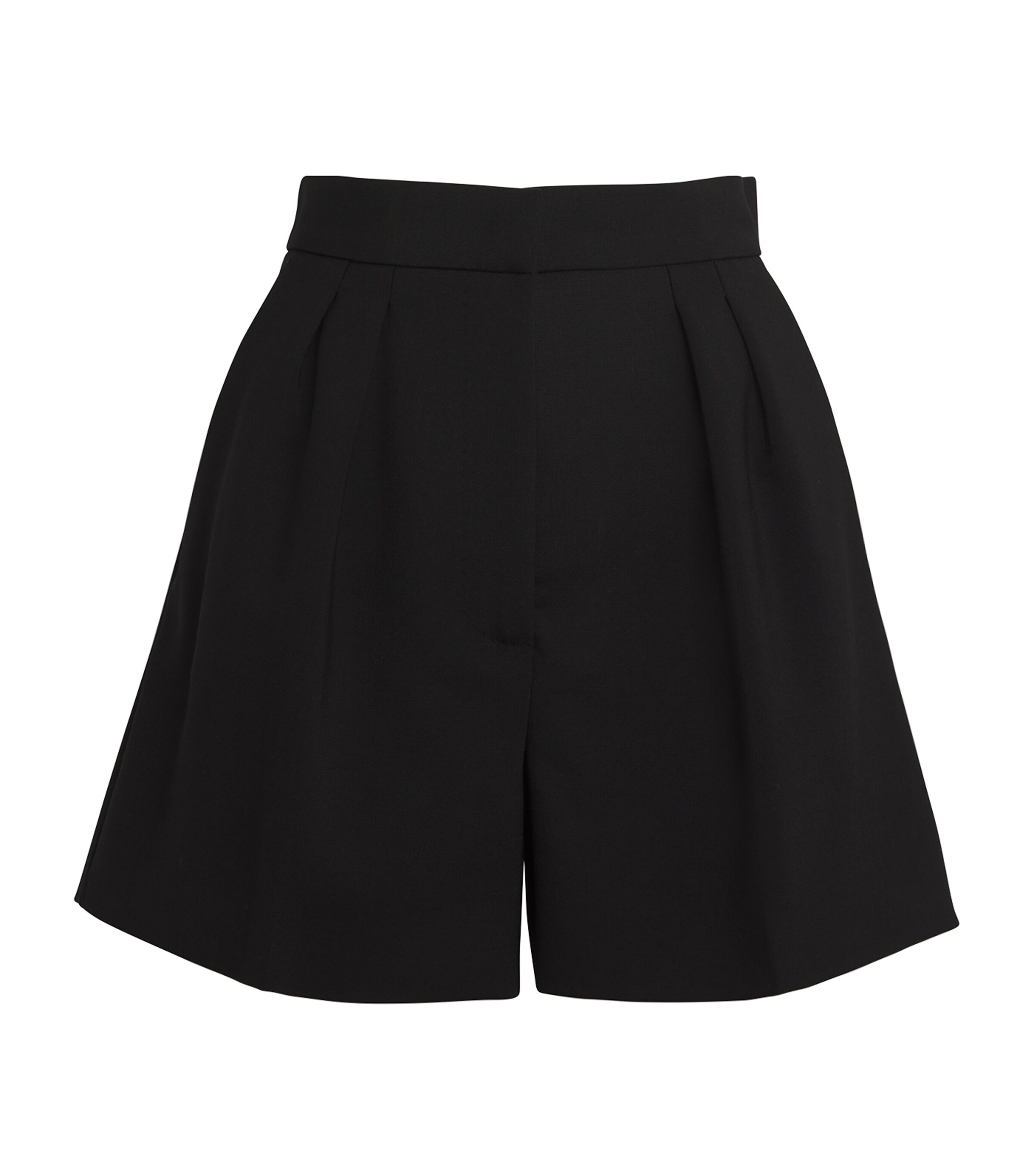 Max Mara Virgin Wool Tailored Shorts In Black