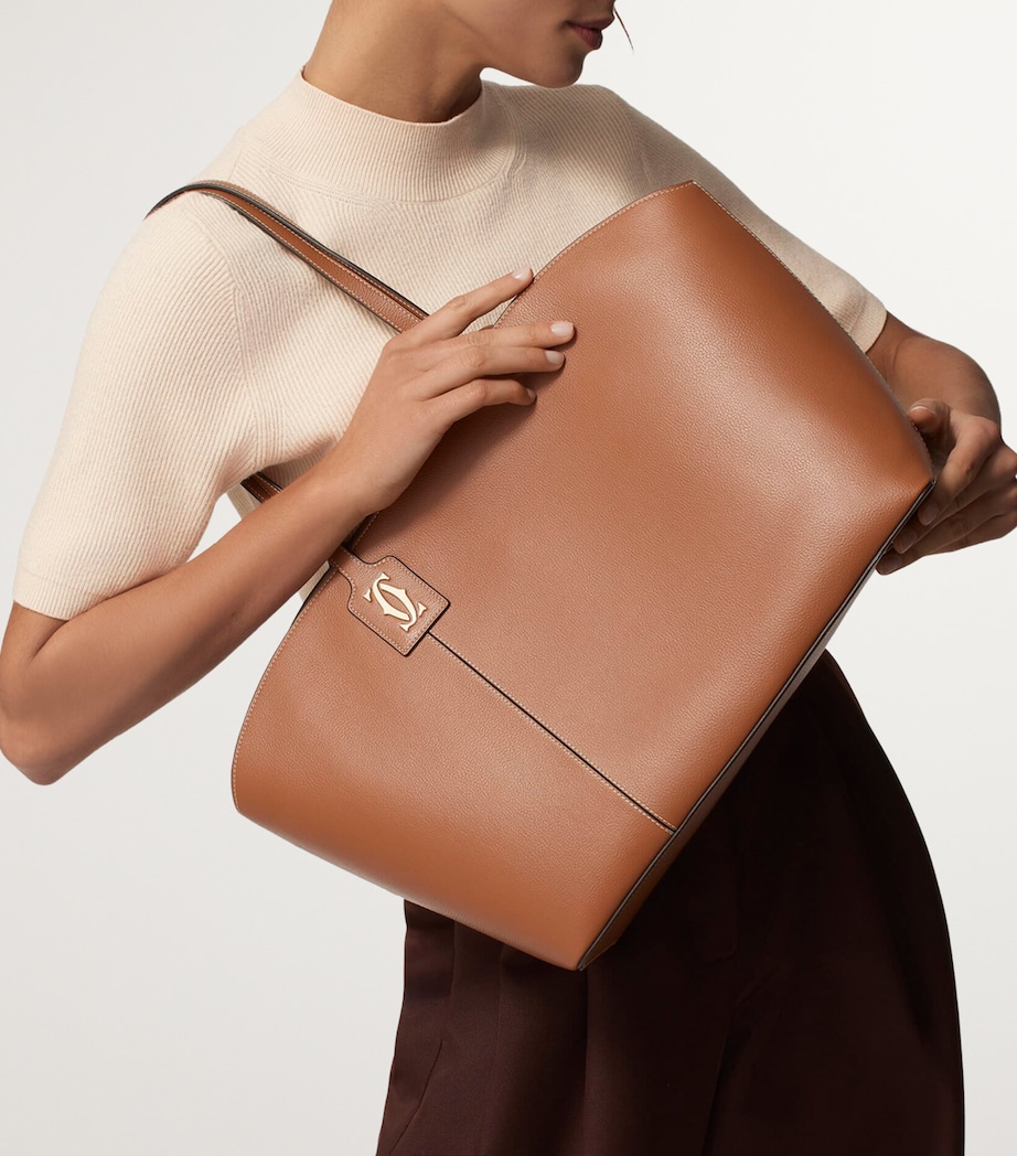 Calfskin C de Cartier Tote Bag CARAMEL Image 4