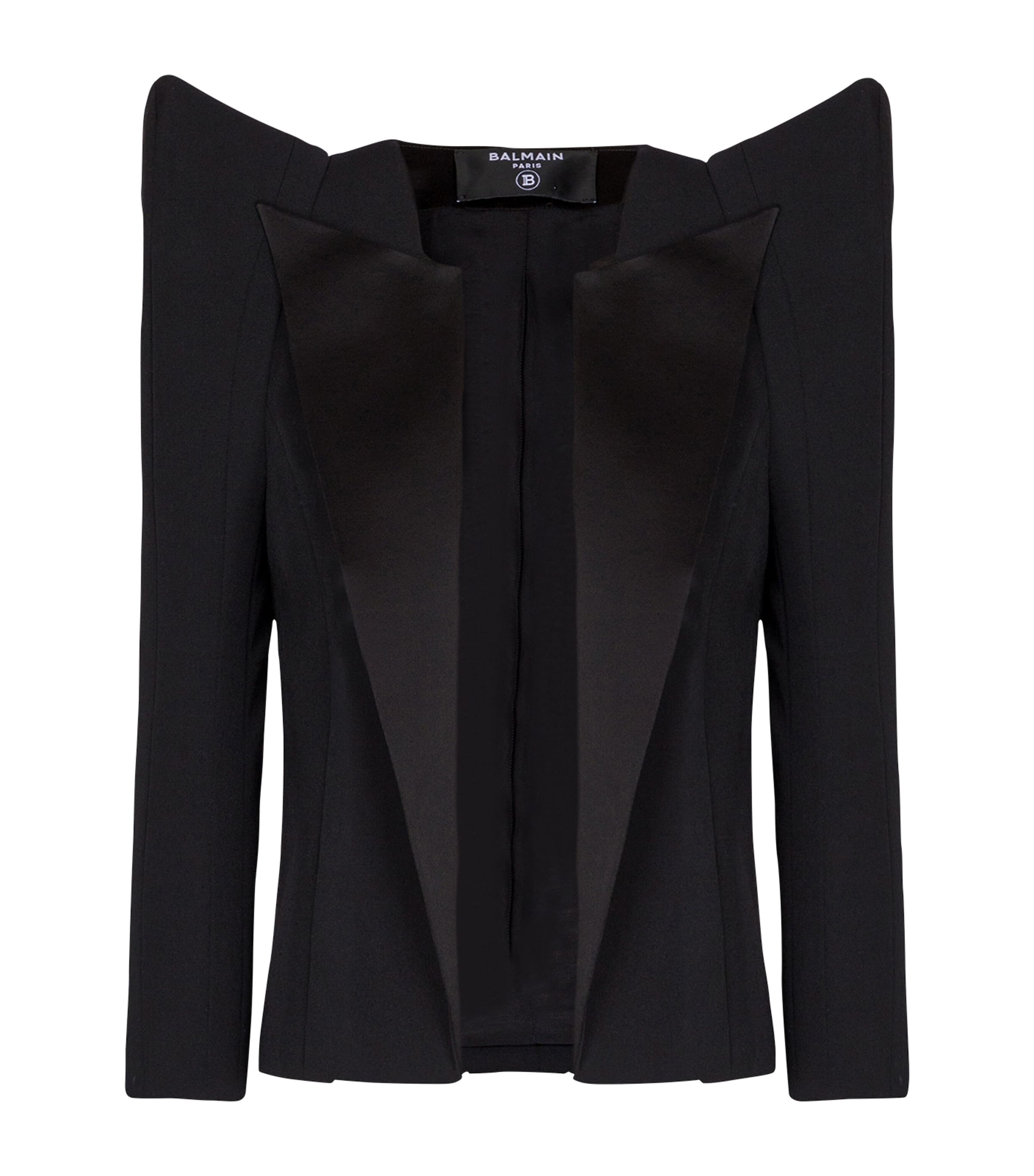 BALMAIN VIRGIN WOOL CROPPED BLAZER