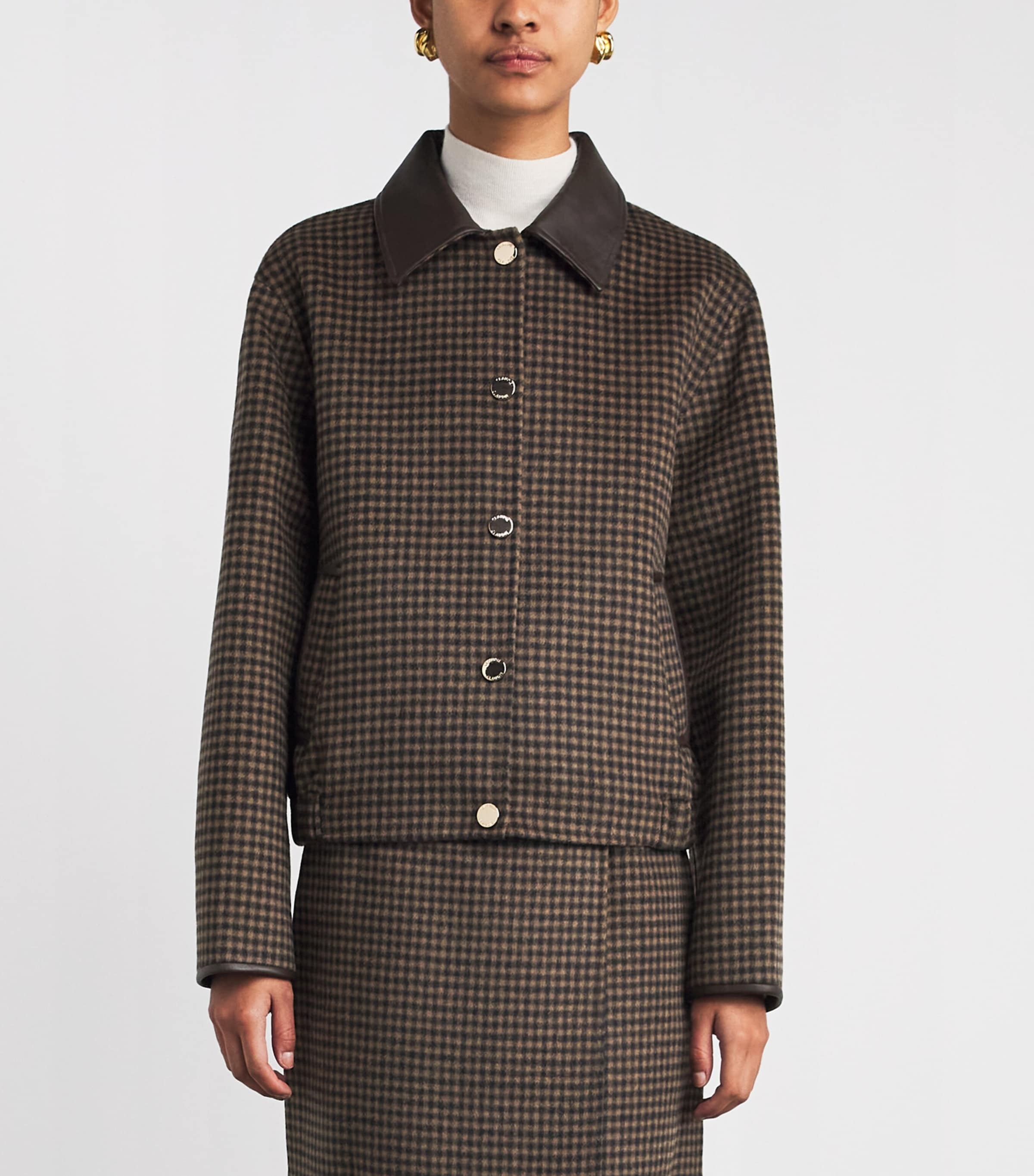 Claudie Pierlot Multi Wool-Blend Check Blouson Jacket | Harrods US