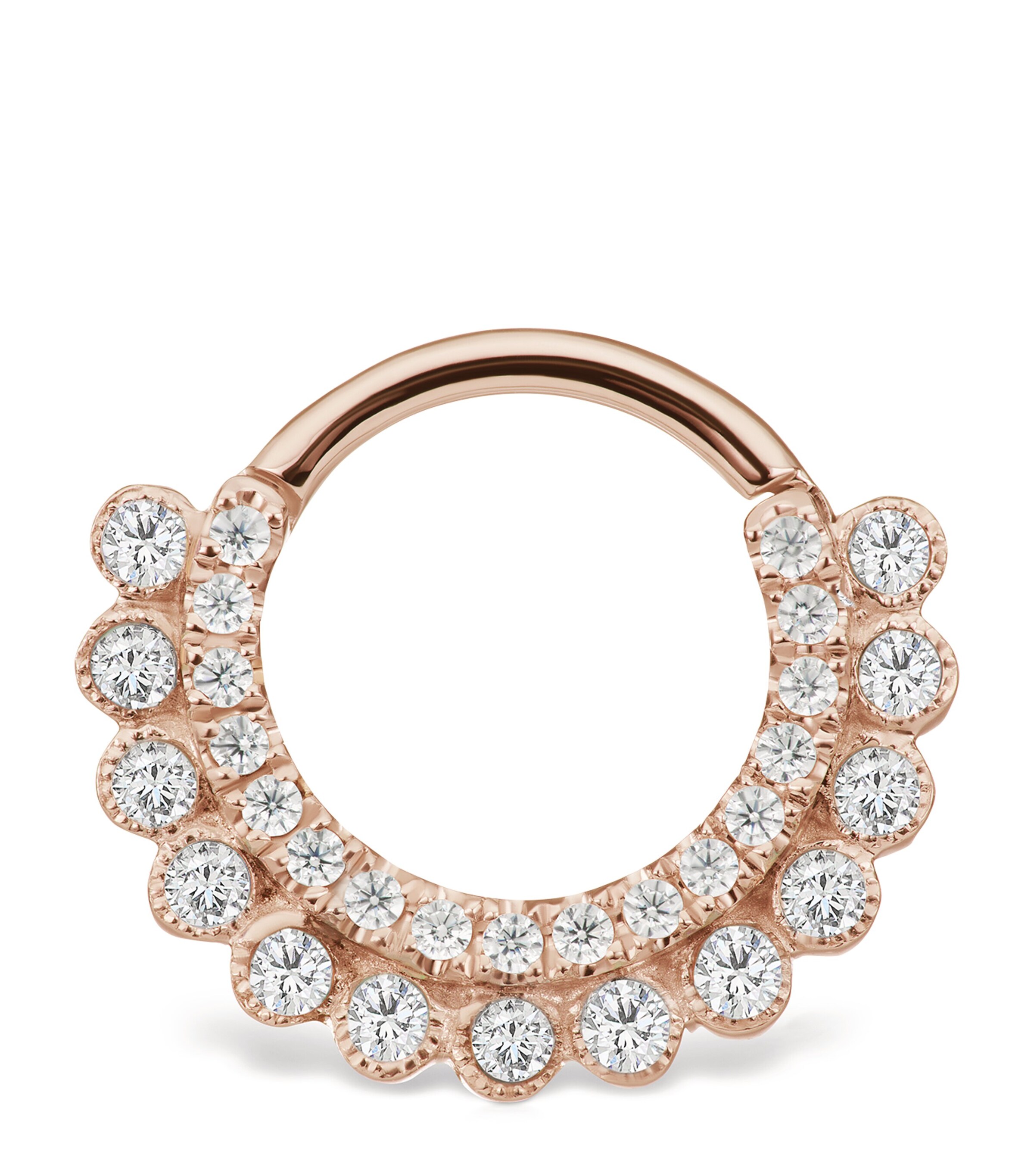Maria Tash Gold Invisible Diamond Apsara Hoop Earring (8mm) | Fine Jewellery | Fine Earrings | Hoop Earrings | Designers | Maria Tash