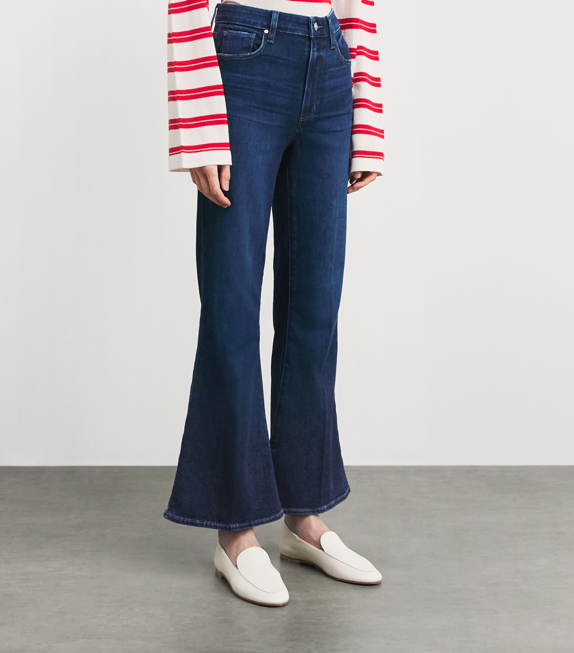 PAIGE Womens Marlow Skimmer Flared Jeans Cambre Image 4