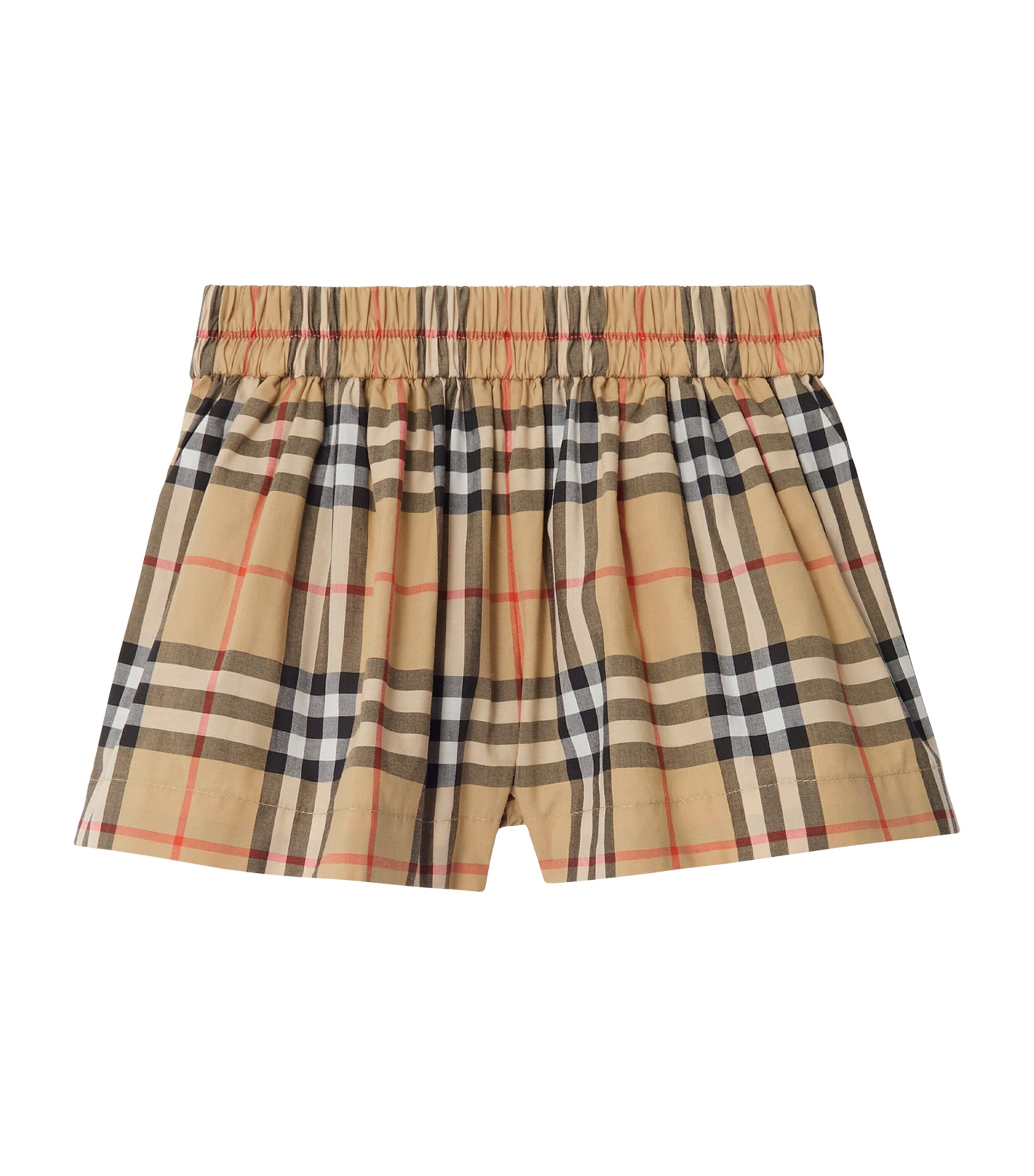 Burberry Kids Cotton Check Shorts (3-36 Months) Sand Ip Check Image 1