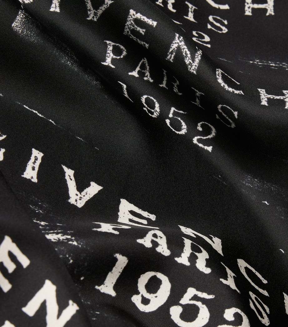 Silk Stamp Square Shawl BLACK Image 2