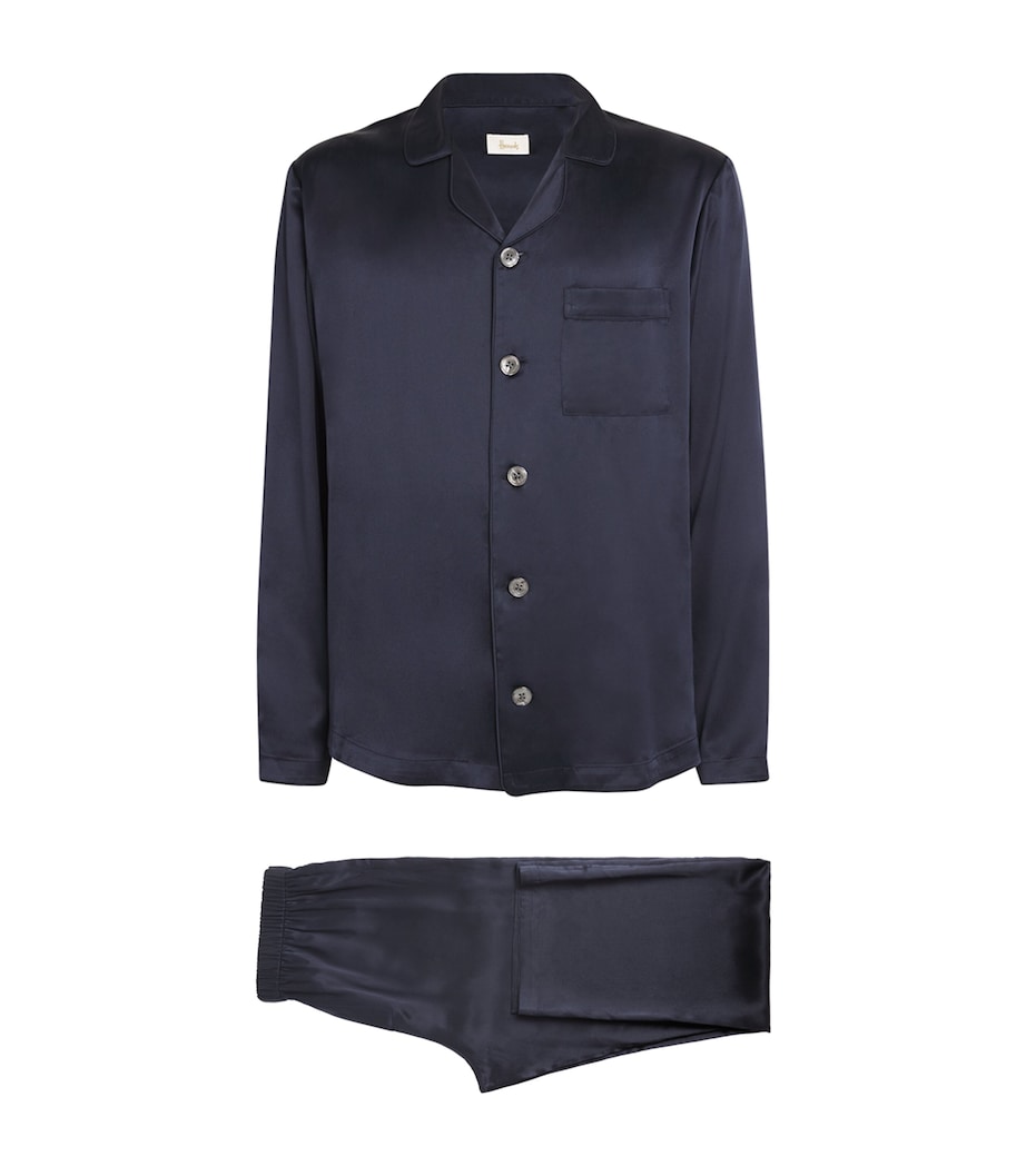 Silk Pyjama Set NAVY Image 1