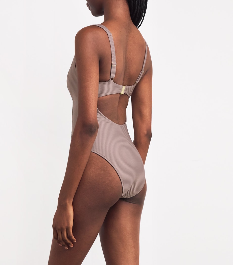 Heidi Klein Womens Zocalo Tie-Front Swimsuit Tau Tau Image 3