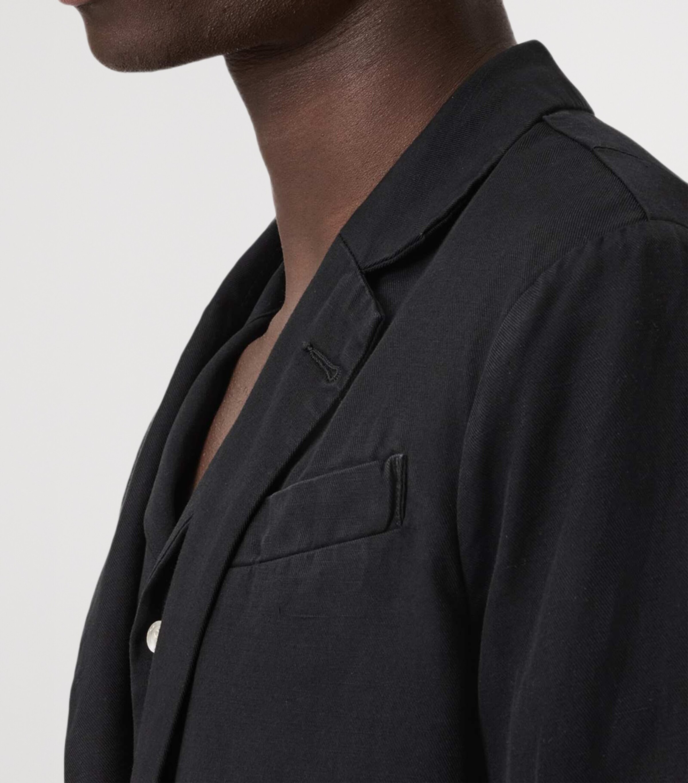AllSaints Mens Organic Cotton Hanbury Blazer Black Image 7