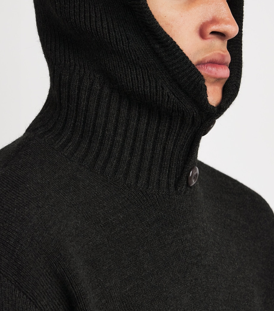 Wool-Blend Button-Hood Sweater DARK ESPRESSO BR507 Image 6